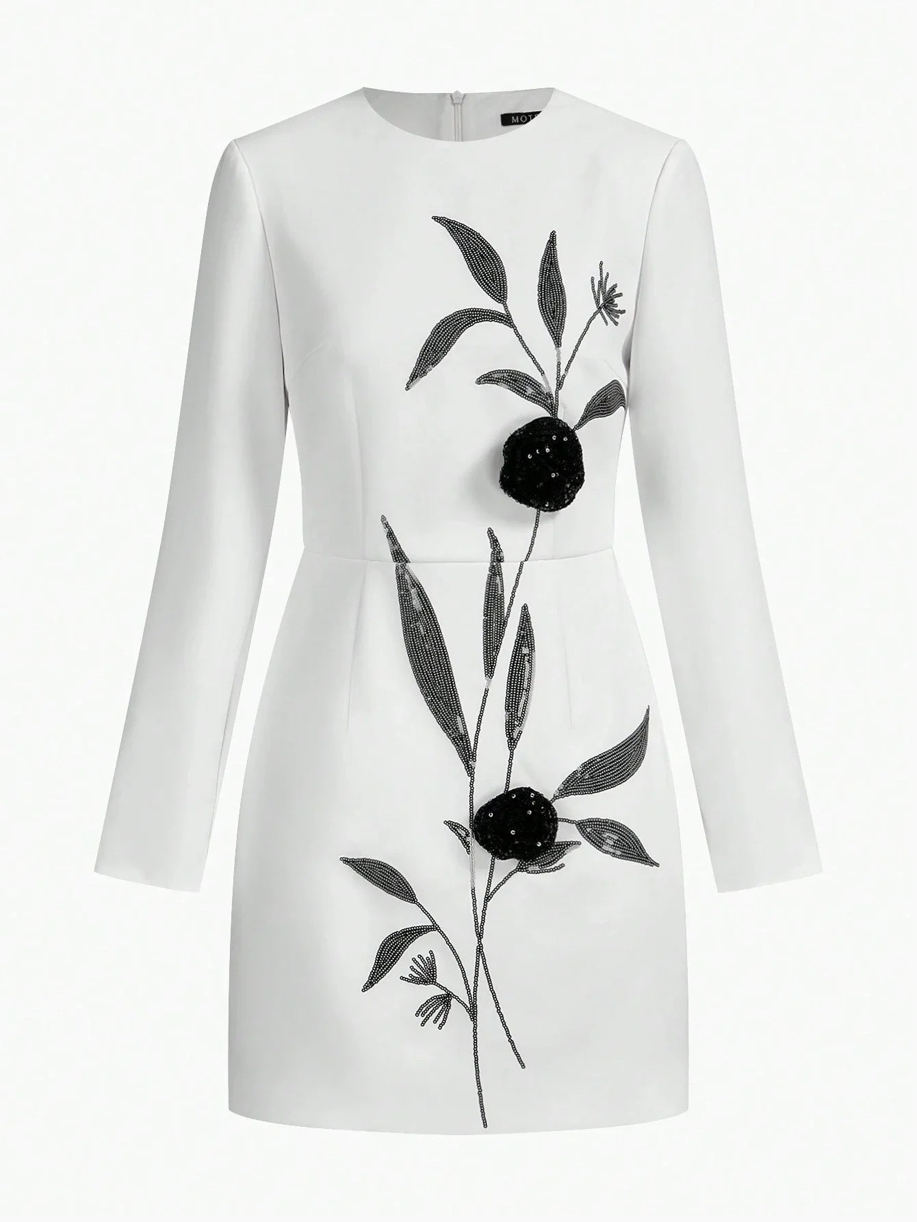 PREMIUM SEQUIN FLORAL PATTERN SLIM FIT COCKTAIL DRESS