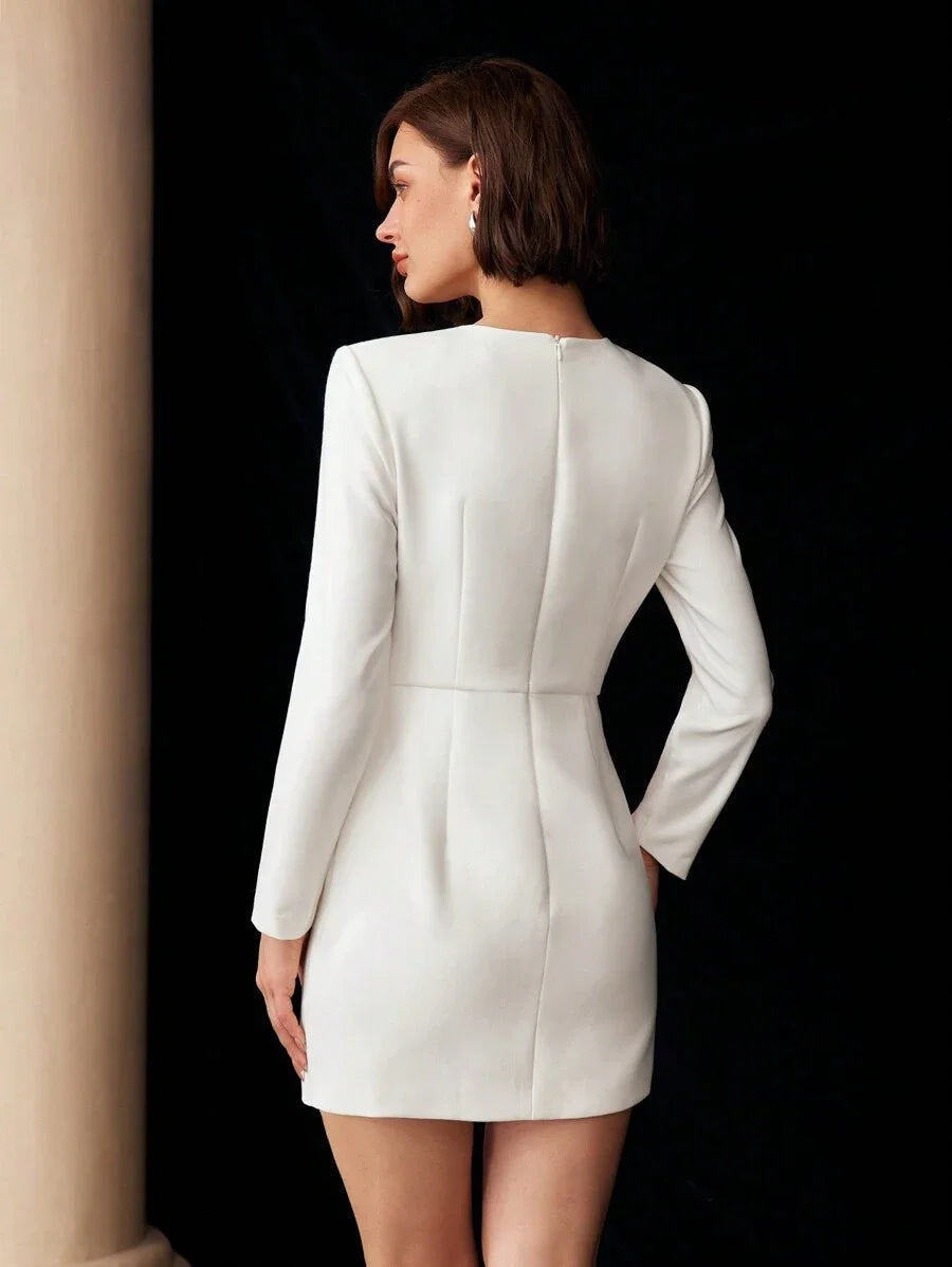 PREMIUM SEQUIN FLORAL PATTERN SLIM FIT COCKTAIL DRESS