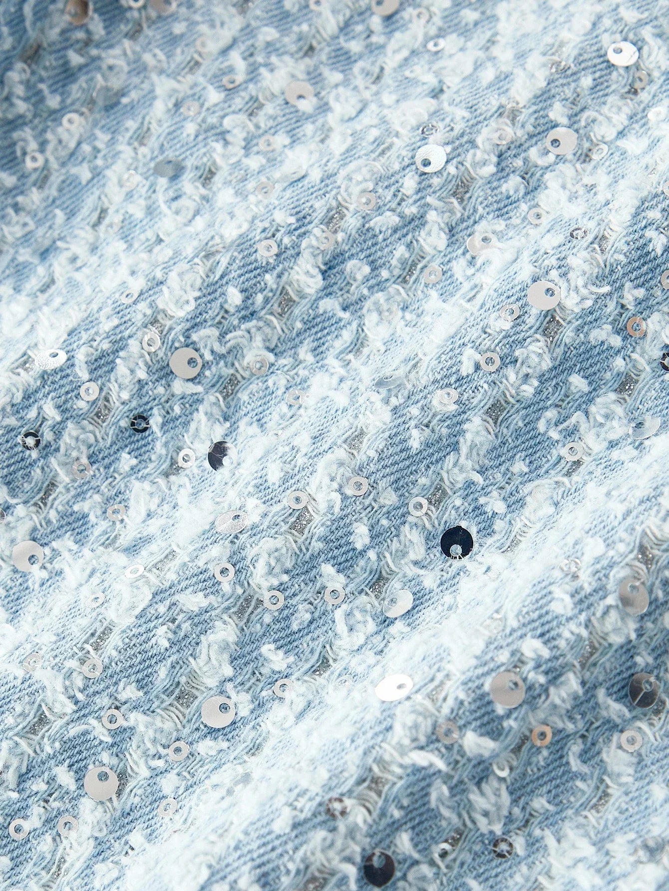 PREMIUM SEQUIN TEXTURE BANDEAU FASHIONABLE DENIM SET