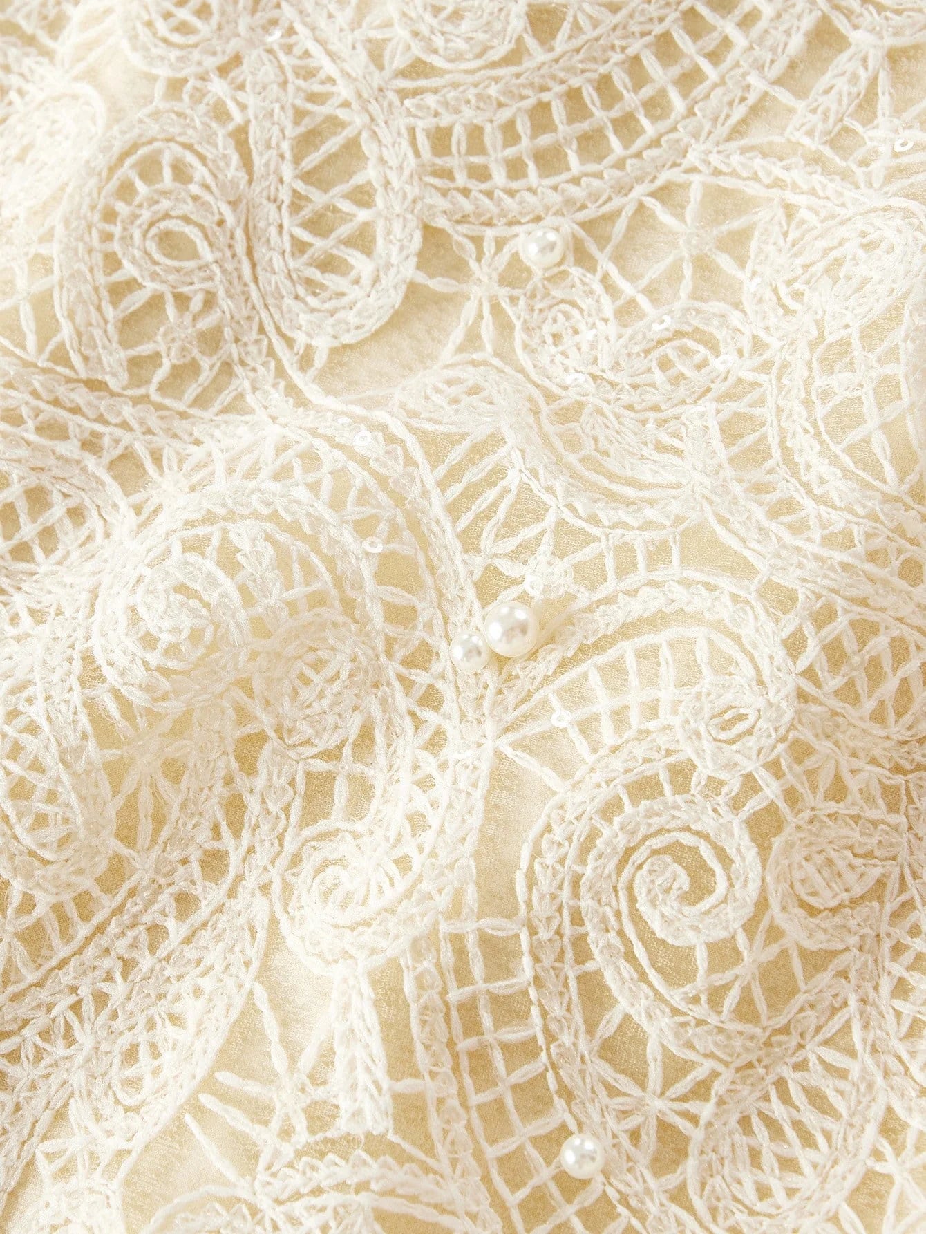 PREMIUM SEQUINED EMBROIDERED FAUX PEARL DRESS