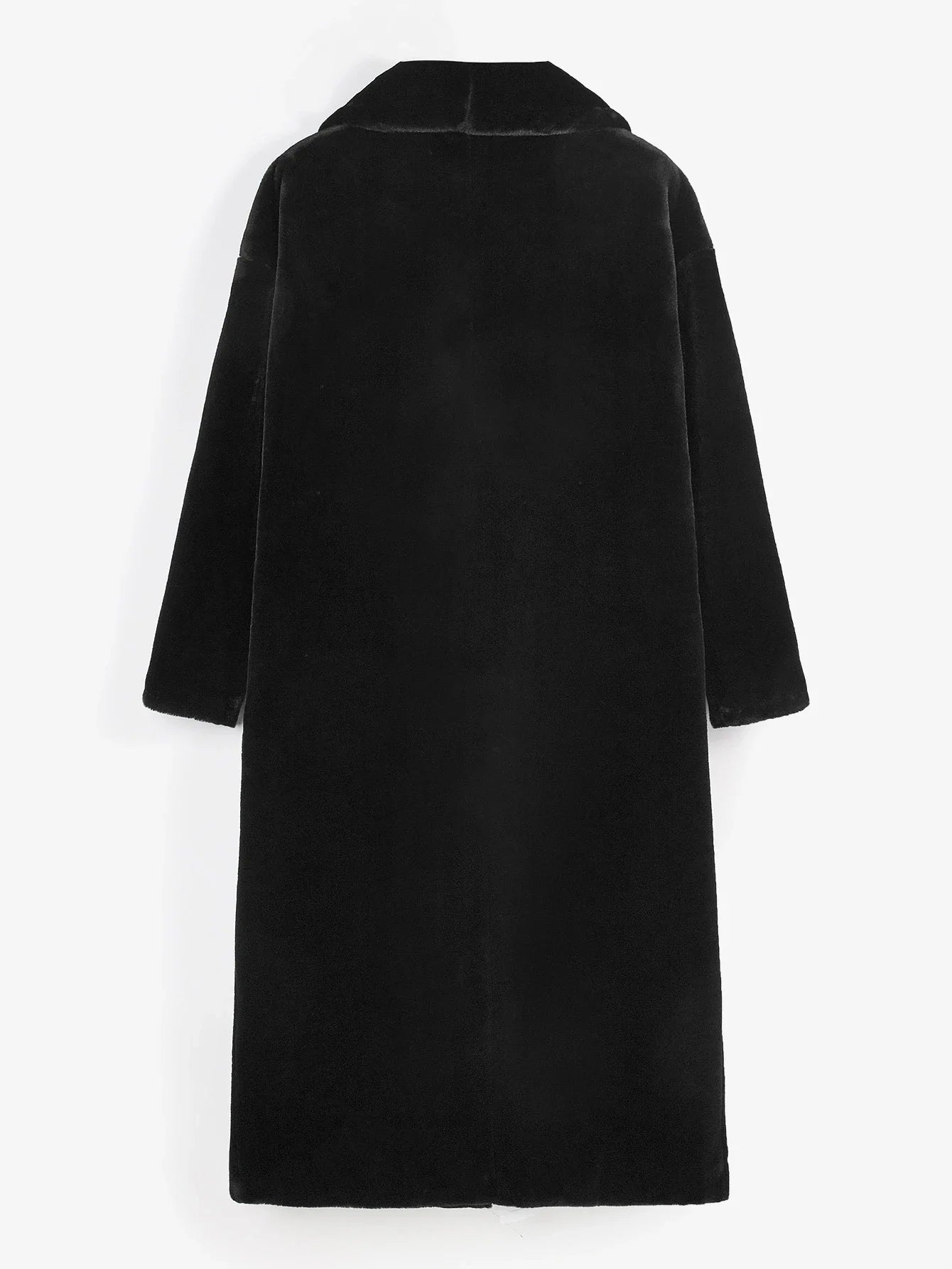 PREMIUM SHAWL NECK FUZZY COAT WITHOUT BELT