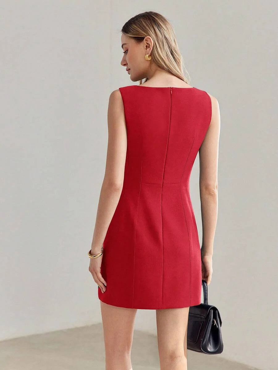 PREMIUM SIMPLE ZIP BACK FITTED TANK DRESS