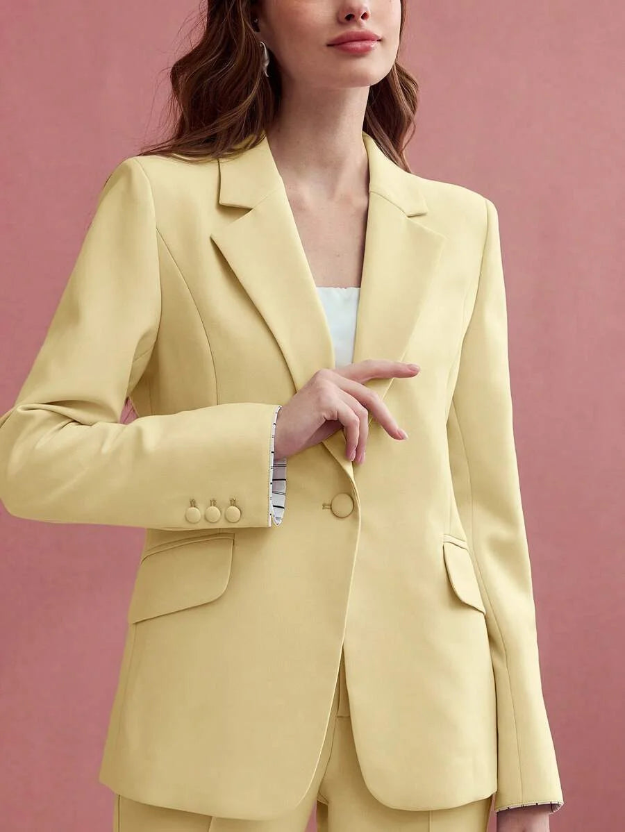 PREMIUM SINGLE BUTTON STRIPED PRINT BLAZER