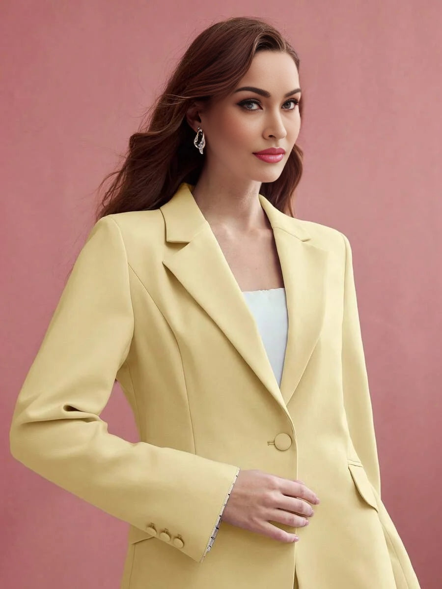 PREMIUM SINGLE BUTTON STRIPED PRINT BLAZER