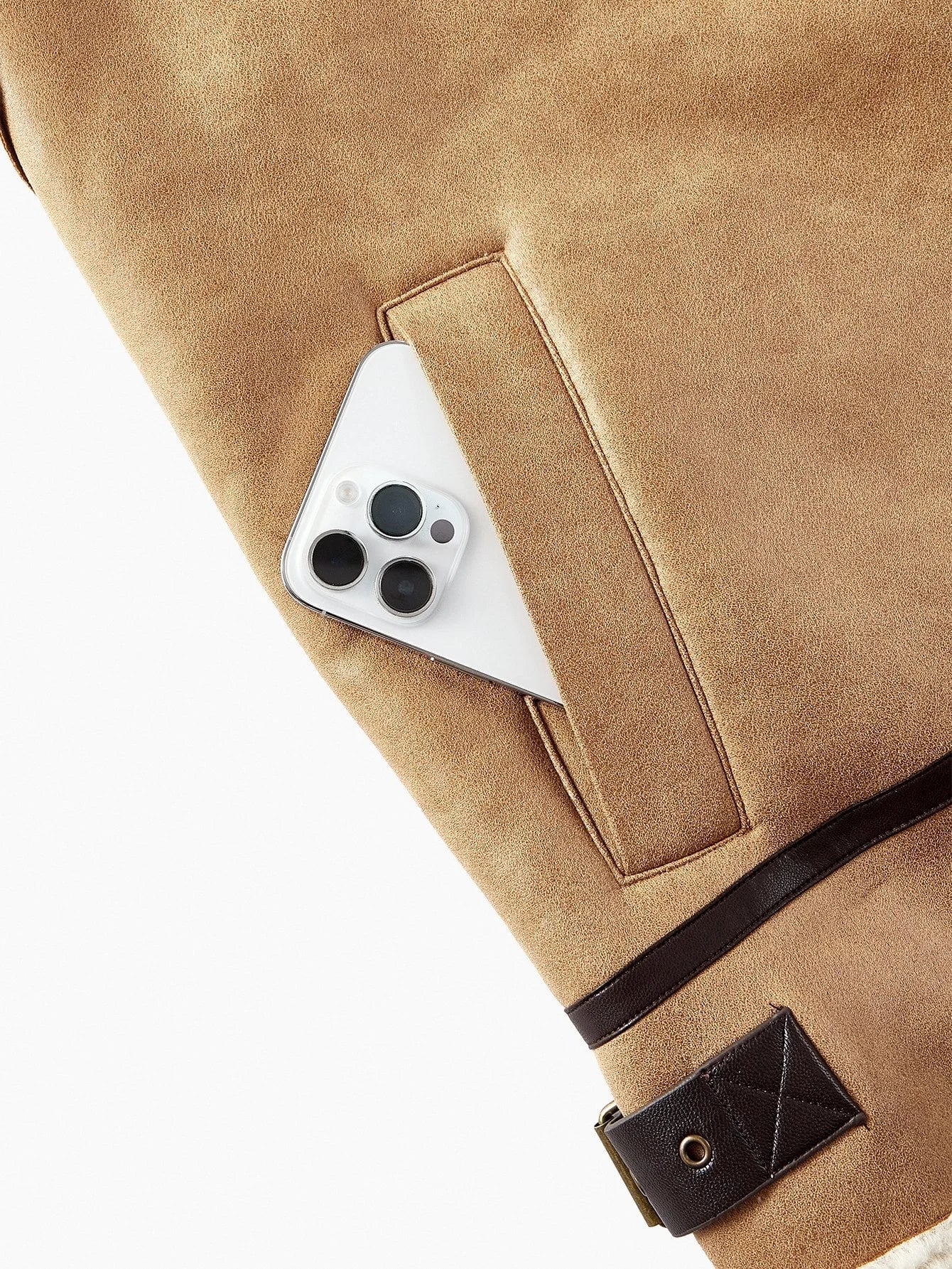 PREMIUM SLEEVELESS FAUX FUR COLLAR LEATHER JACKET