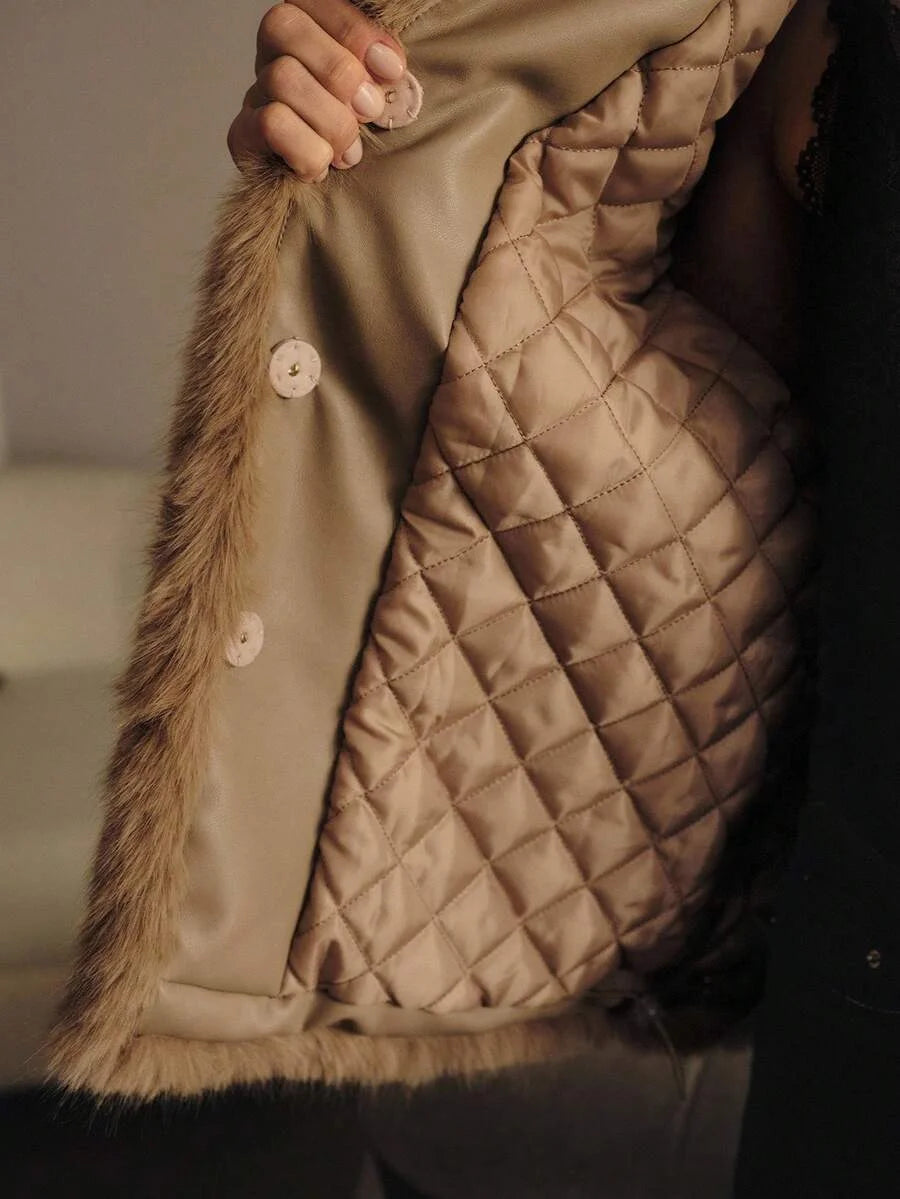 PREMIUM SNAP BUTTON SLEEVELESS FAUX FUR COAT FOR AUTUMN amp WINTER