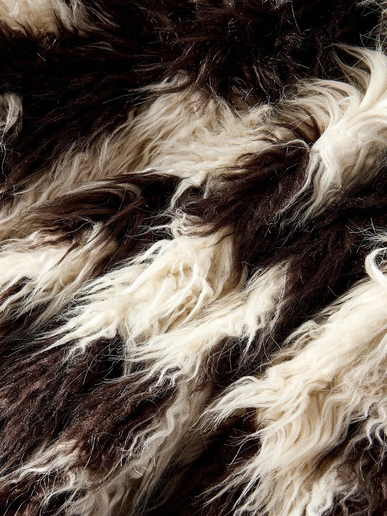 PREMIUM SNAP BUTTON TWO TONE FAUX FUR COAT