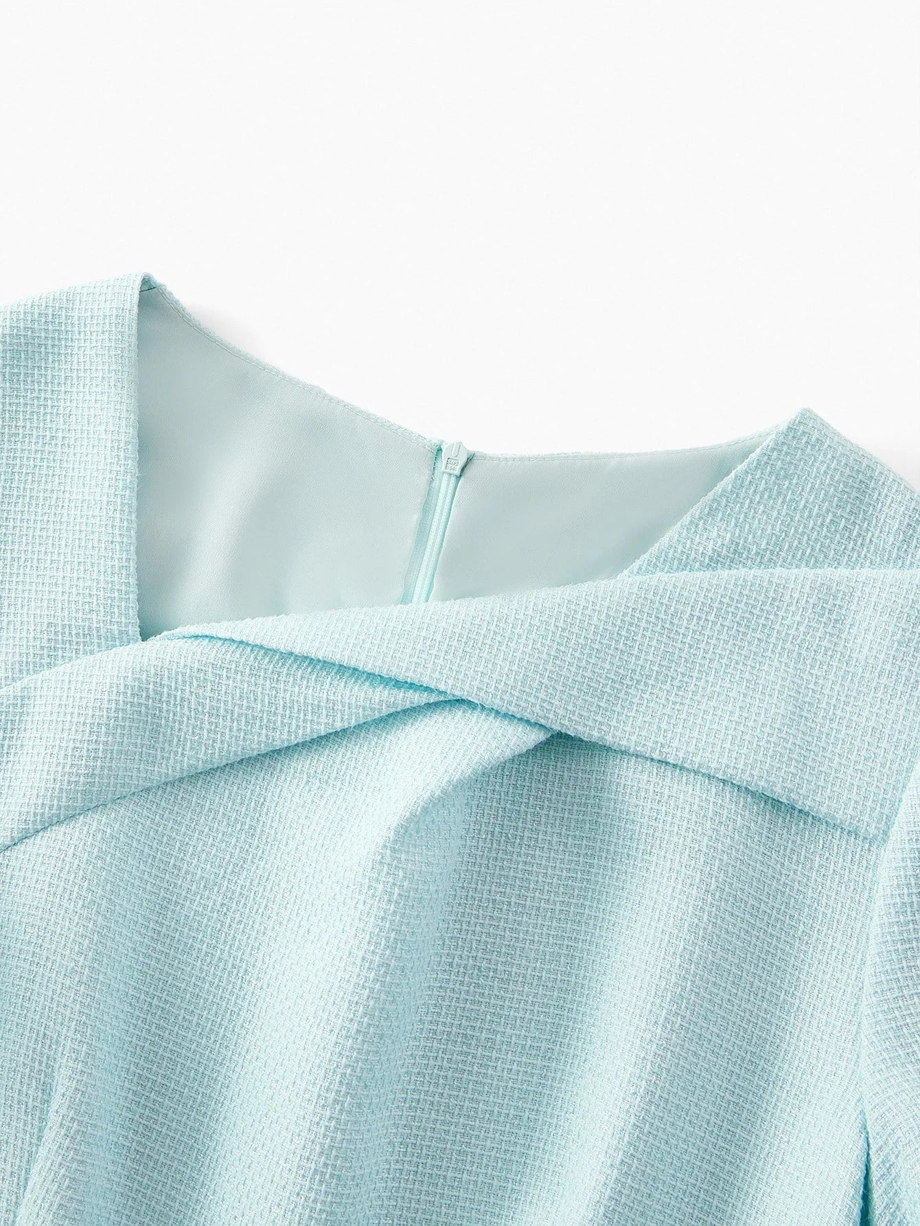 PREMIUM SOLID ASYMMETRICAL NECK BUCKLE BELTED FLARE HEM MIDI DRESS