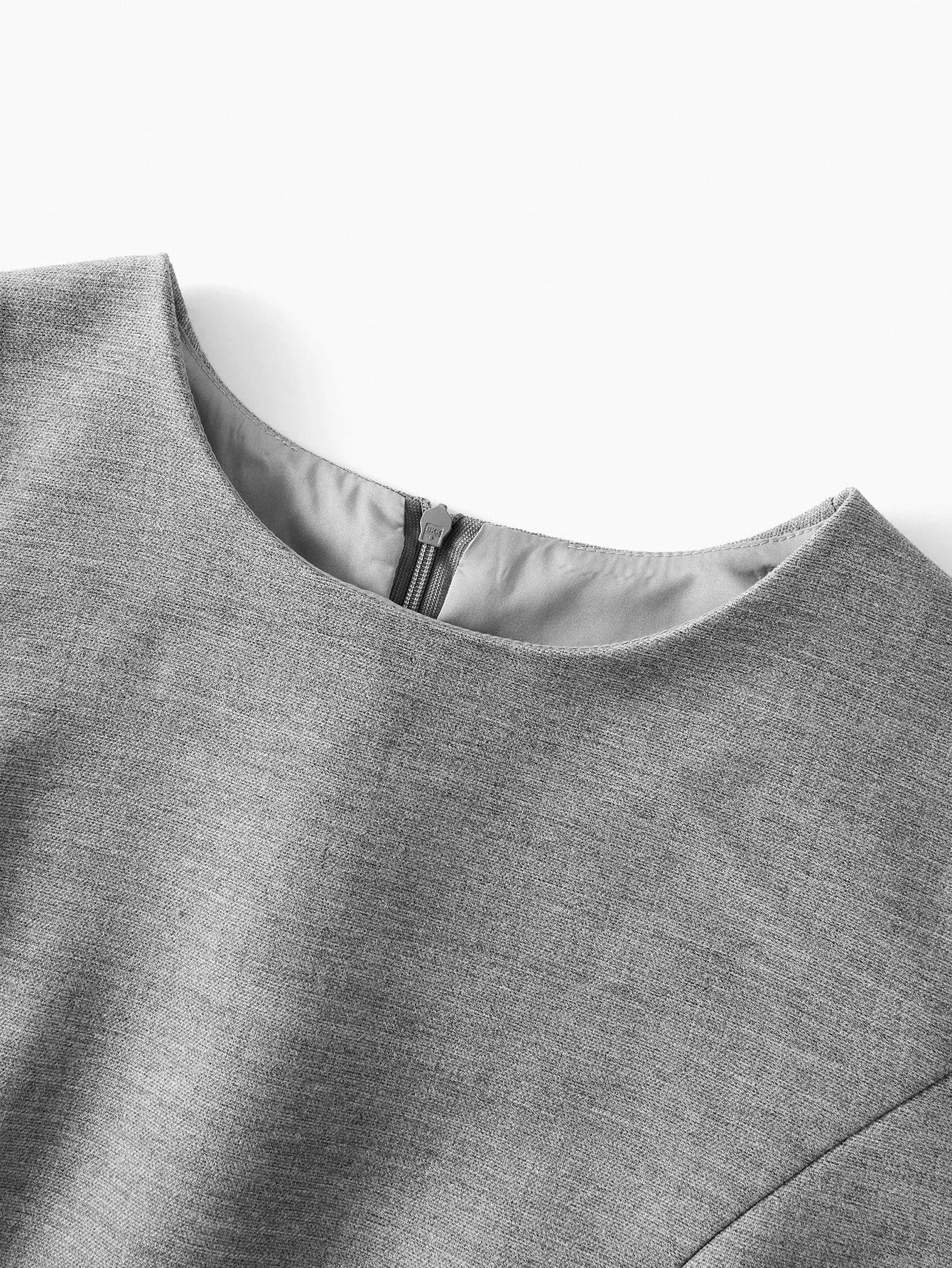 PREMIUM SOLID BELL SLEEVE SLIM WAIST SHORT DRESS