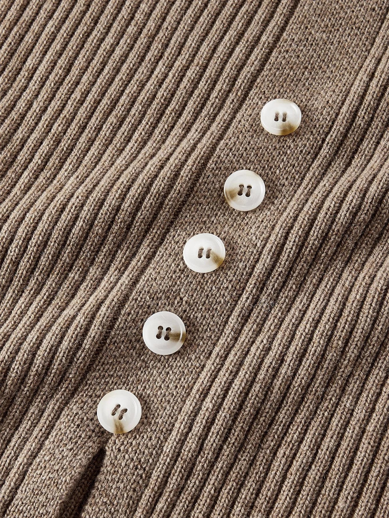 PREMIUM SOLID BUTTON DETAIL SPLIT HEM OVERSIZE SWEATER amp KNIT SKIRT SET