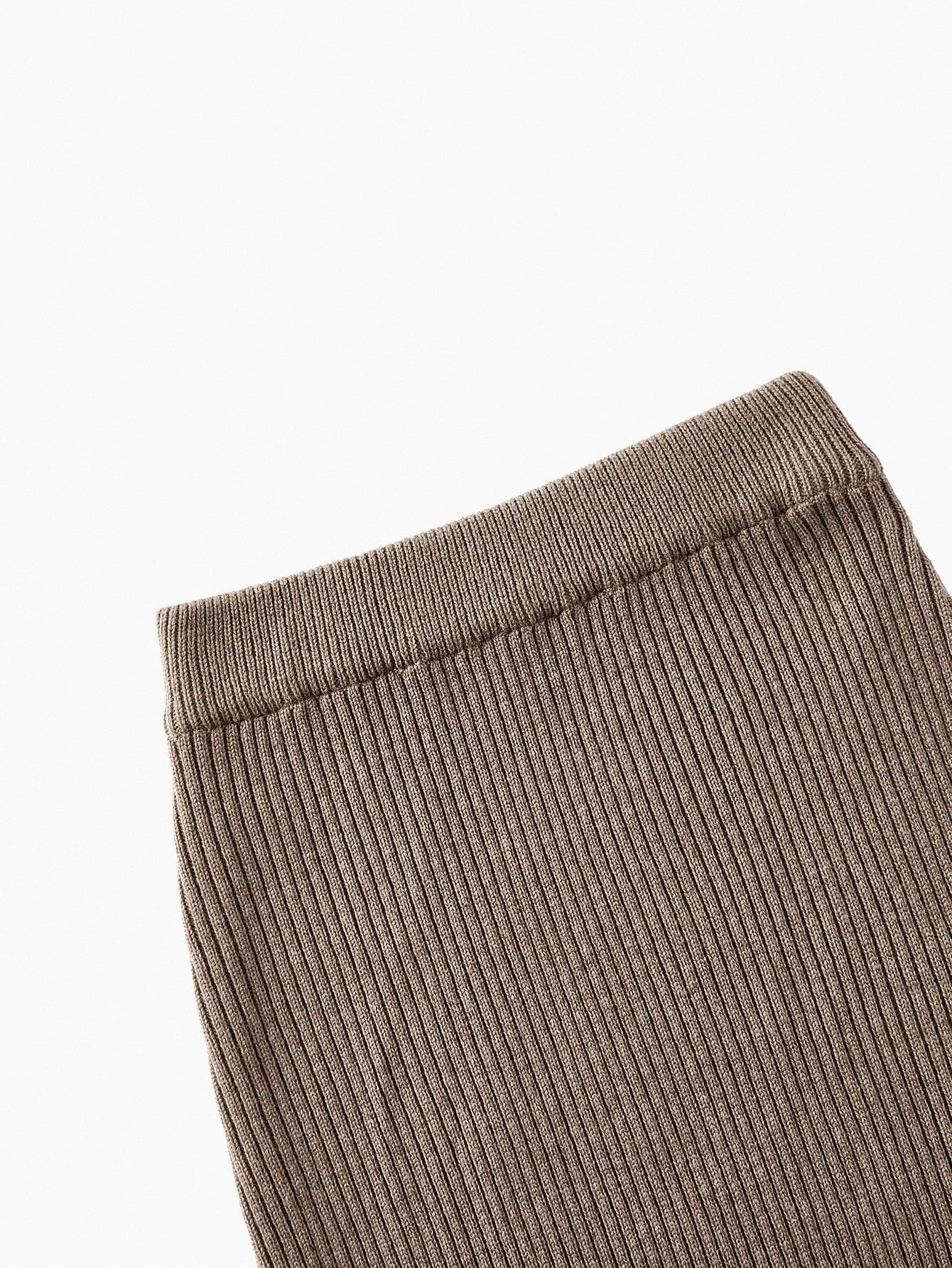 PREMIUM SOLID BUTTON DETAIL SPLIT HEM OVERSIZE SWEATER amp KNIT SKIRT SET