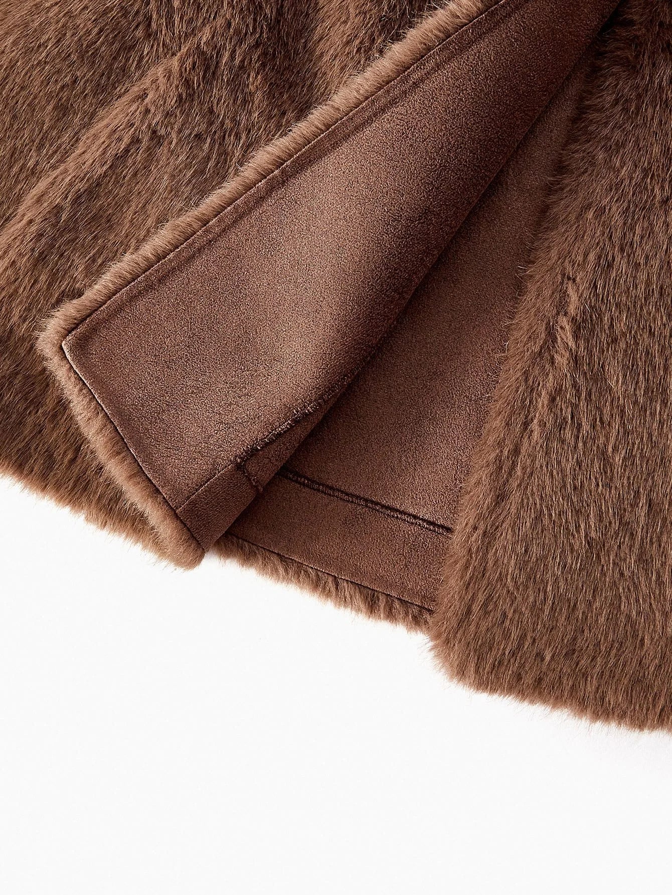 PREMIUM SOLID BUTTON PLACKET FAUX FUR COAT