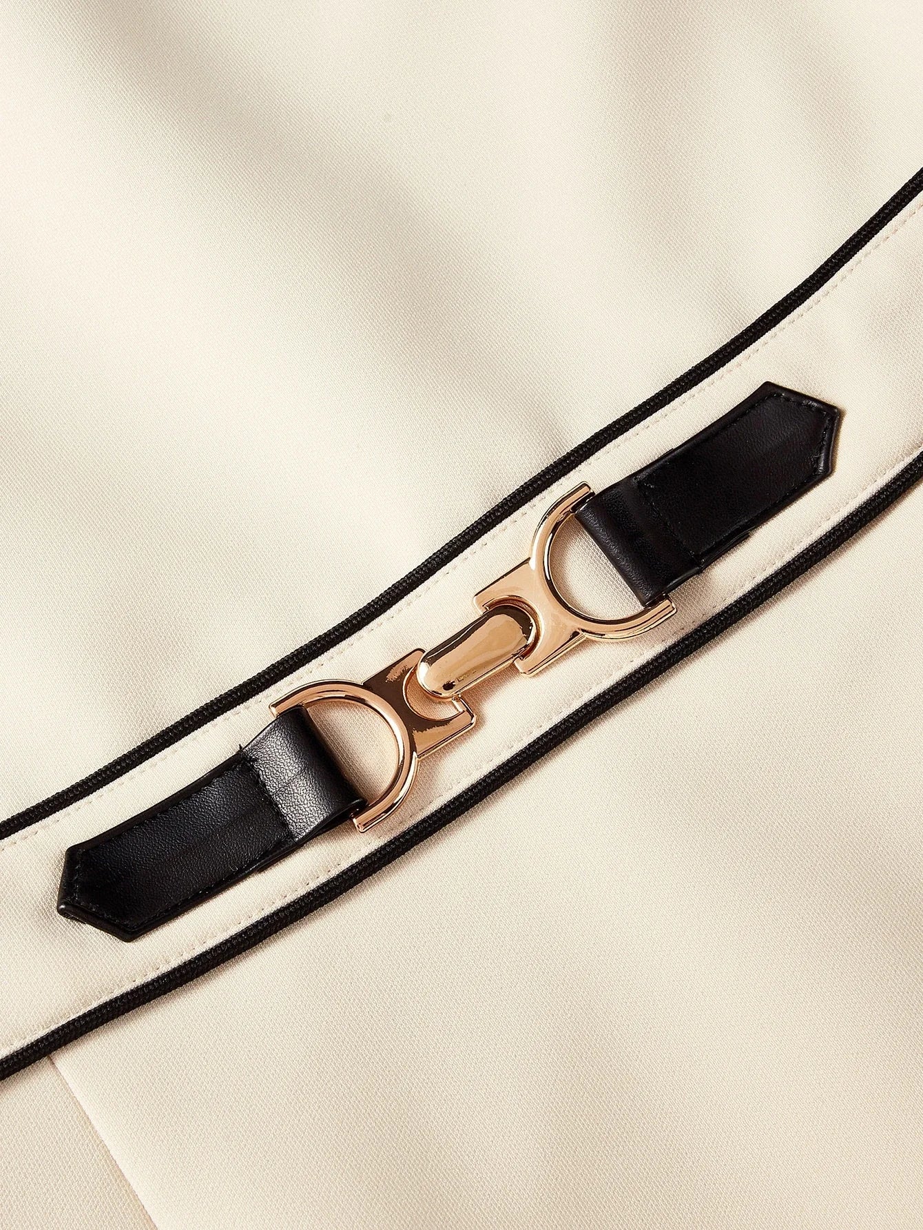 PREMIUM SOLID CHAIN DETAIL CONTRAST PIPING DRESSSUMMER OUTFITS