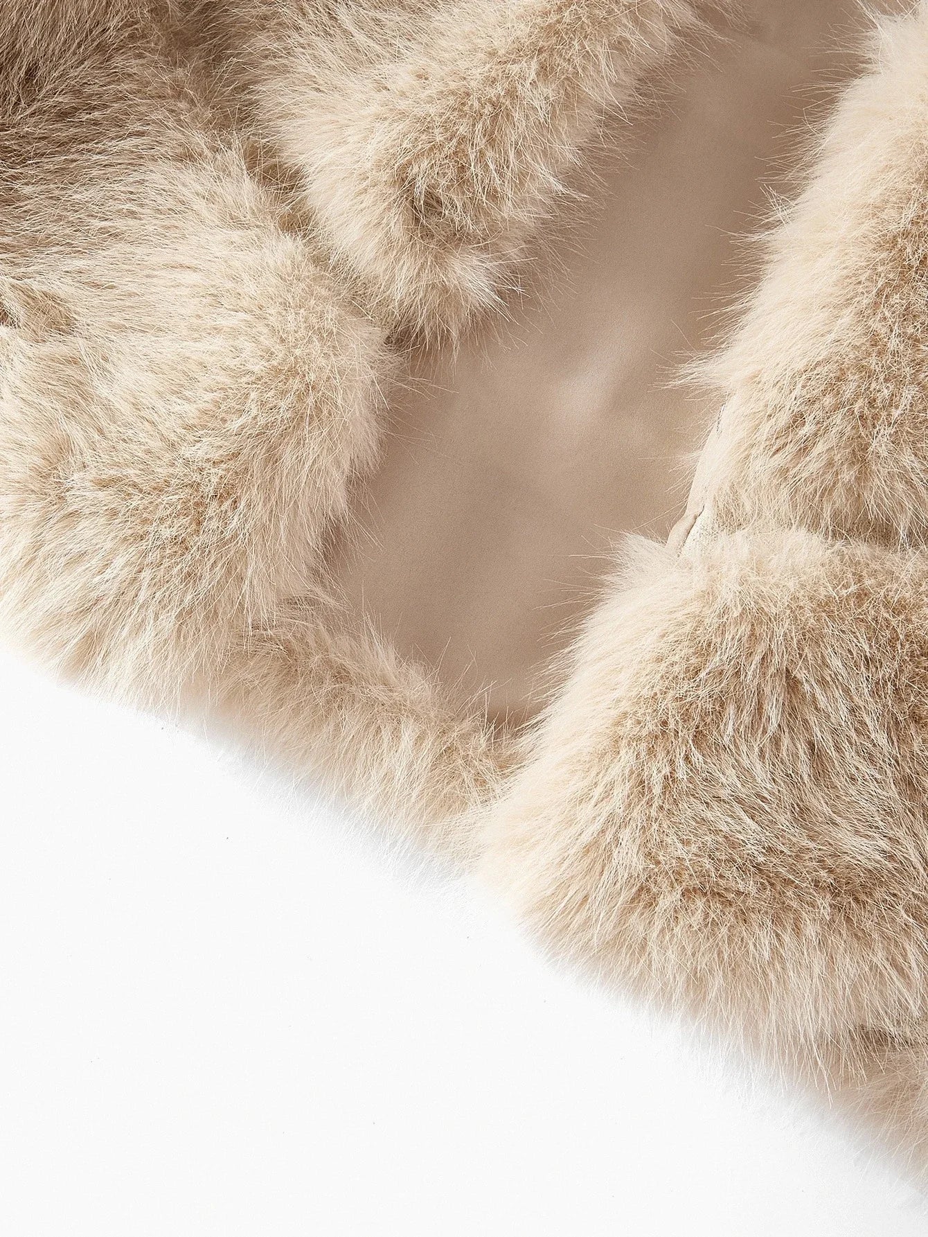 PREMIUM SOLID FASHION HIGH NECK FAUX FUR COAT