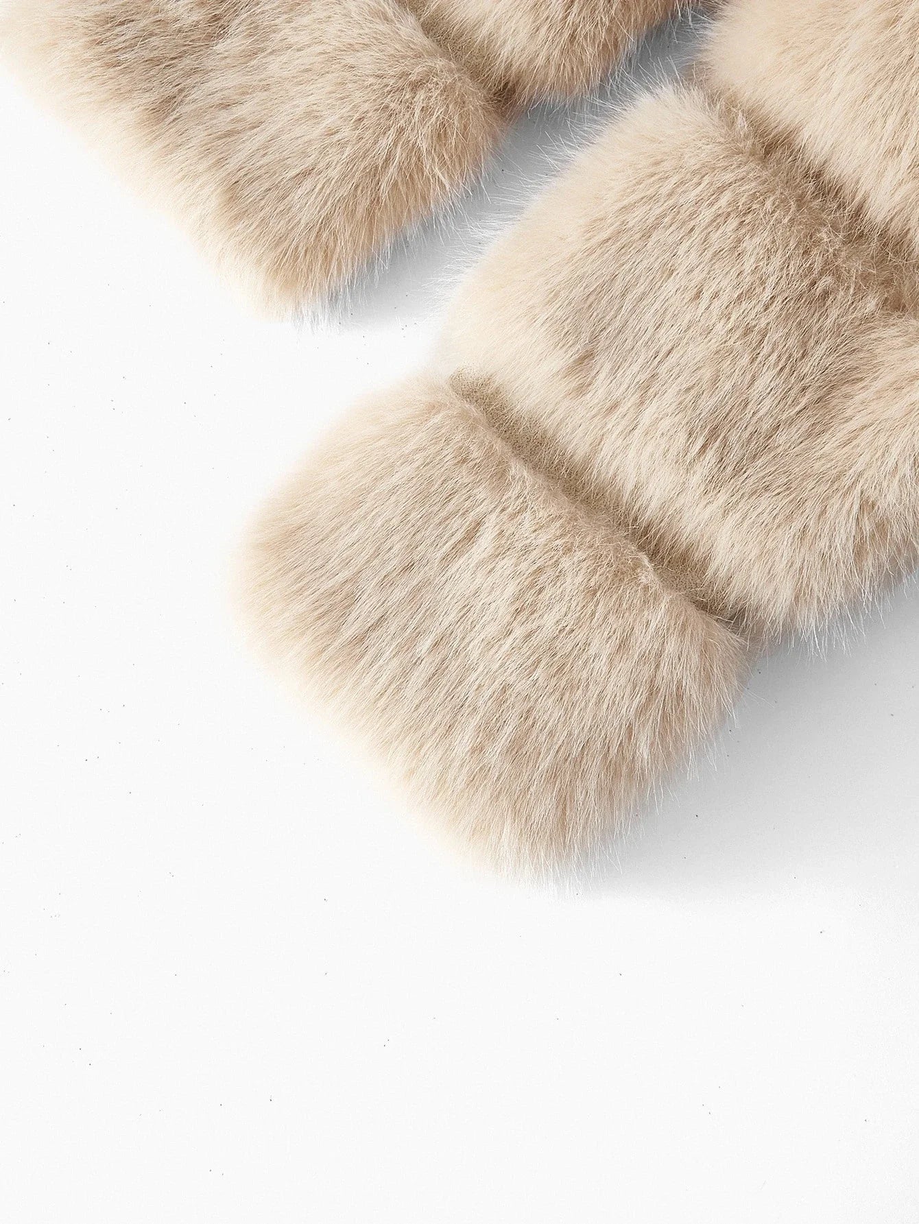 PREMIUM SOLID FASHION HIGH NECK FAUX FUR COAT