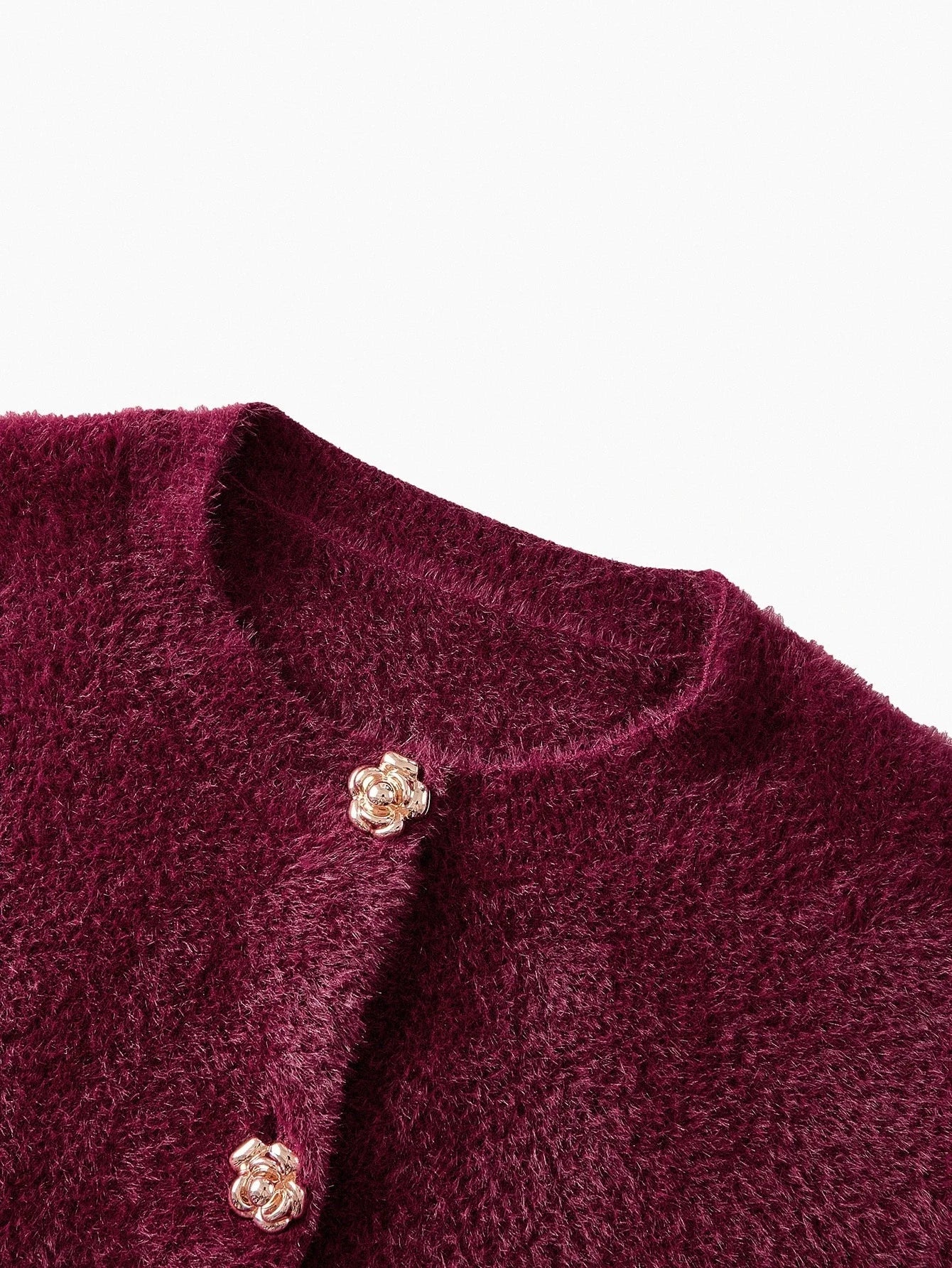 PREMIUM SOLID FLORAL METAL BUTTON PLACKET CARDIGAN amp KNIT SKIRT SET