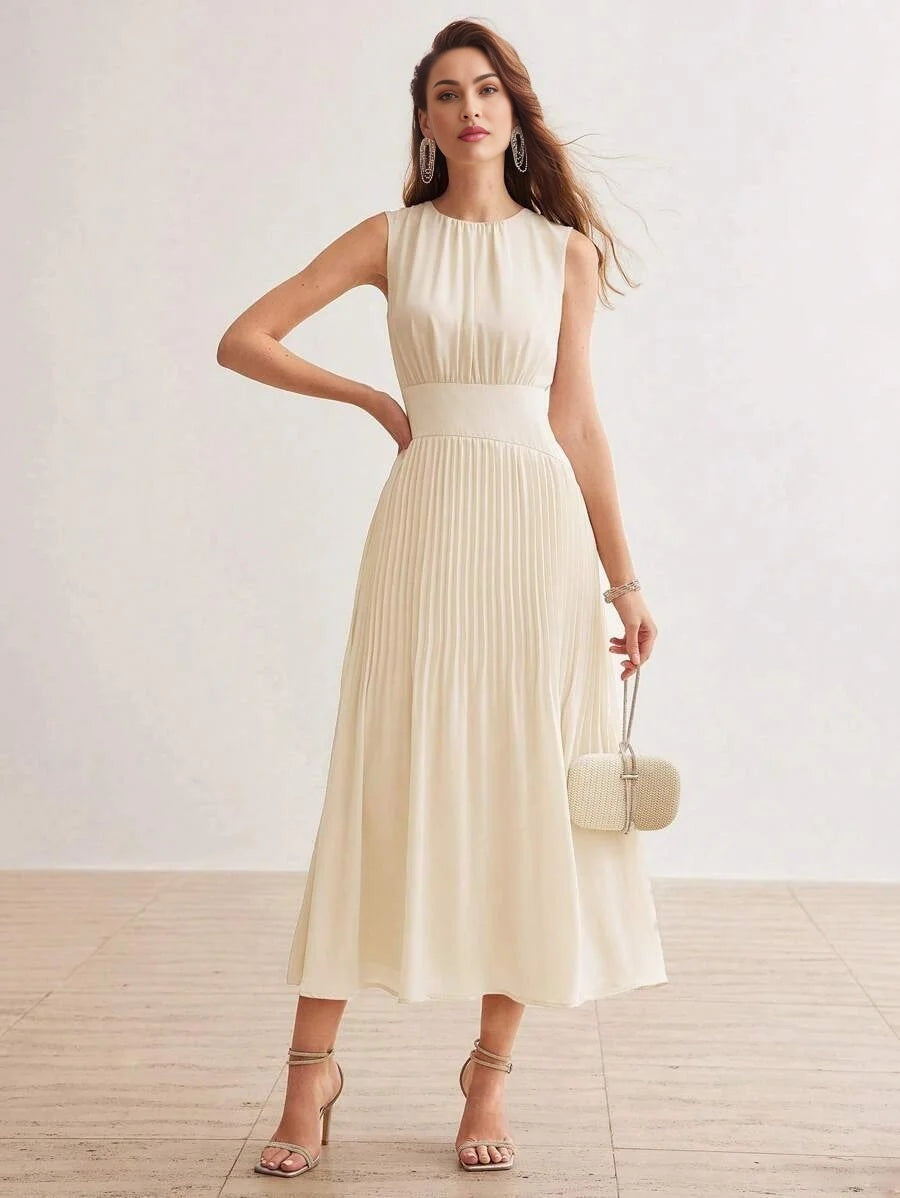 PREMIUM SOLID FOLD PLEATED DRESSSUMMER OUTFITS