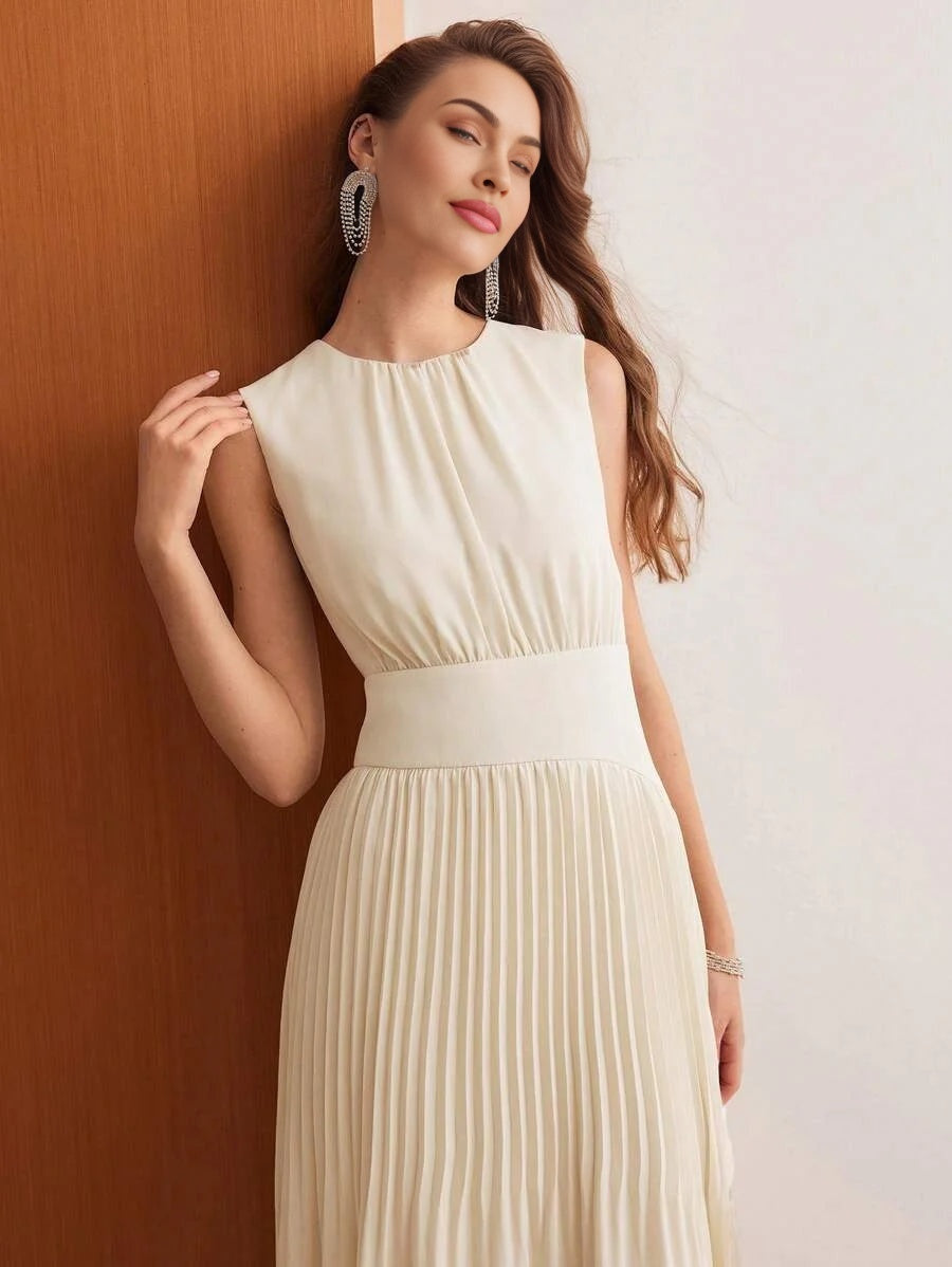 PREMIUM SOLID FOLD PLEATED DRESSSUMMER OUTFITS
