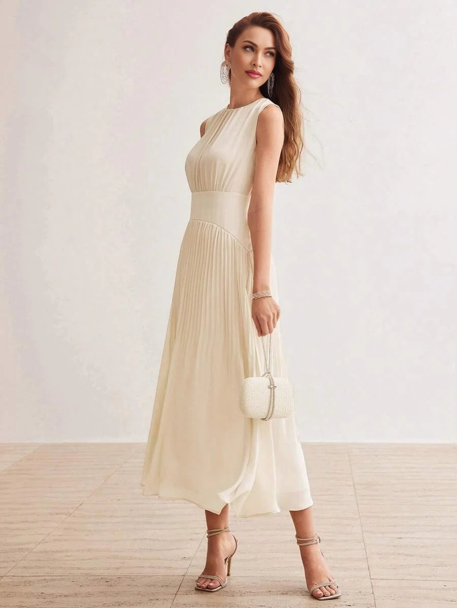 PREMIUM SOLID FOLD PLEATED DRESSSUMMER OUTFITS