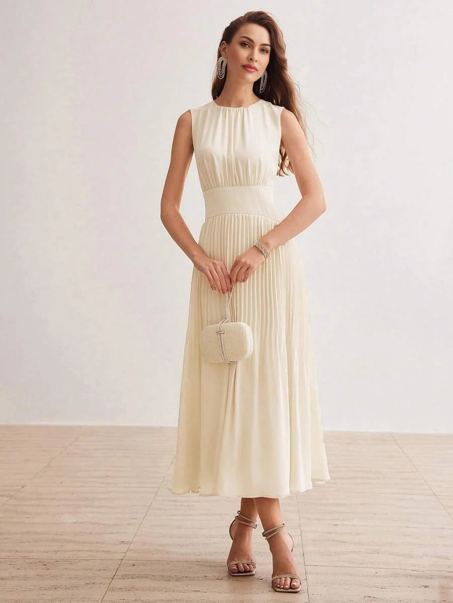 PREMIUM SOLID FOLD PLEATED DRESSSUMMER OUTFITS