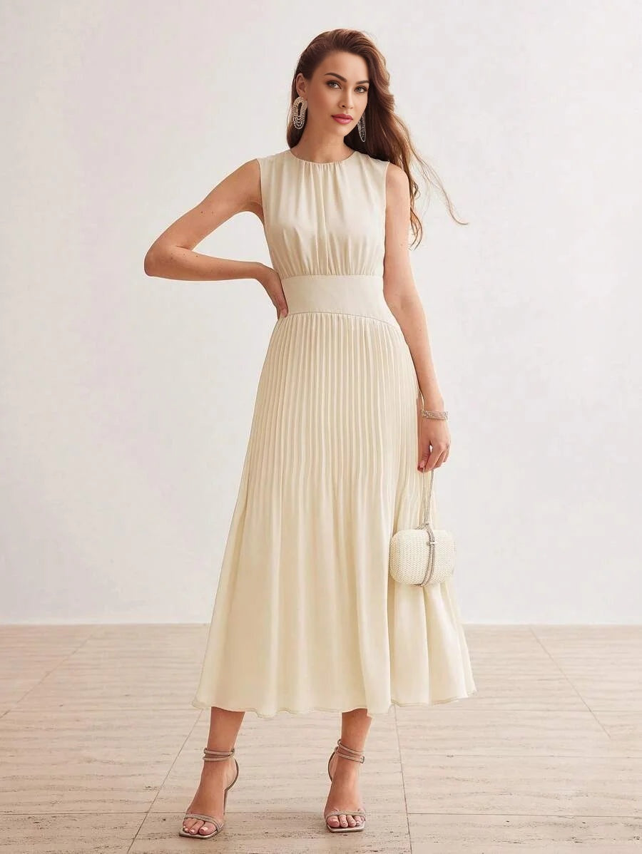 PREMIUM SOLID FOLD PLEATED DRESSSUMMER OUTFITS
