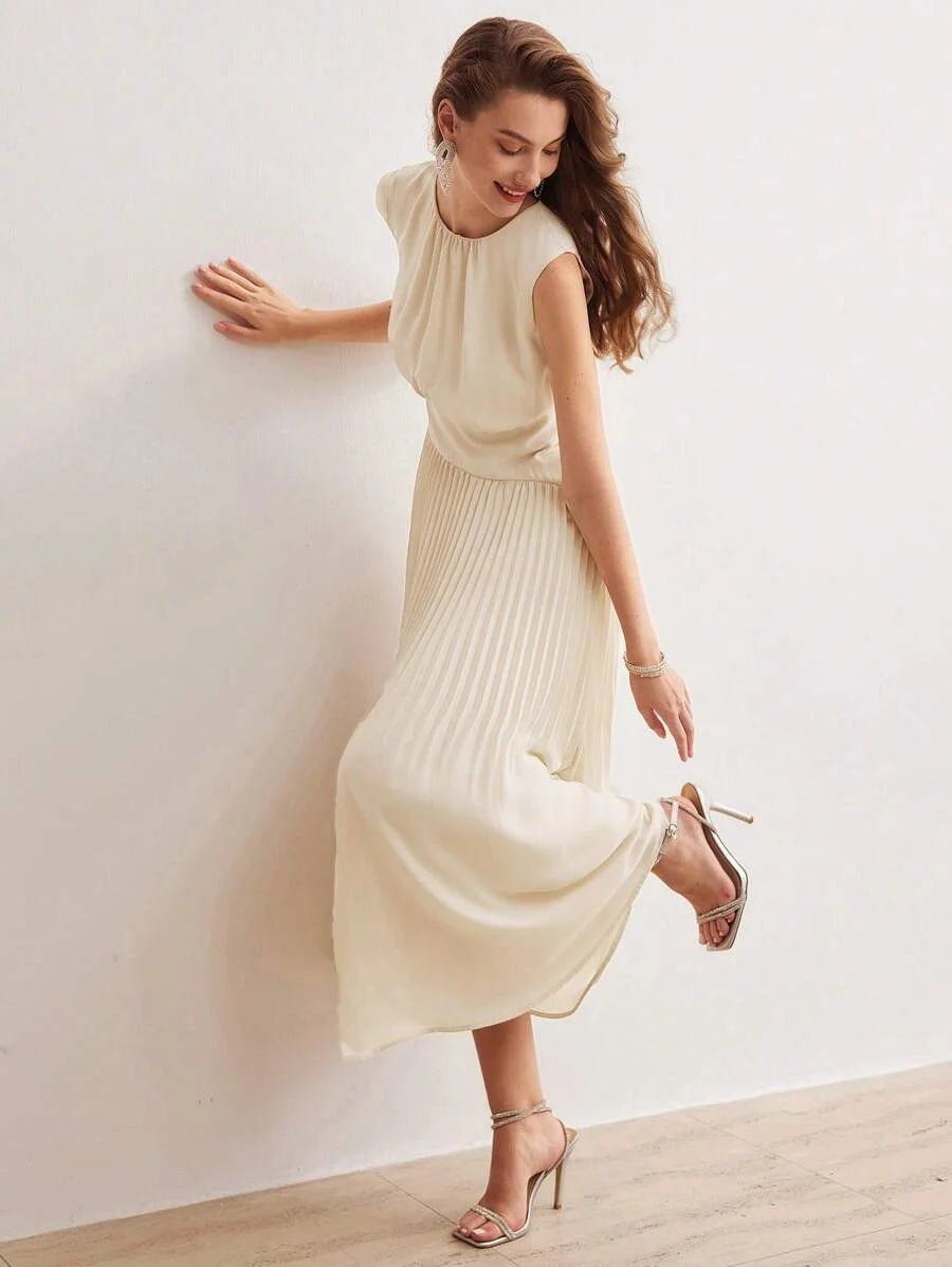 PREMIUM SOLID FOLD PLEATED DRESSSUMMER OUTFITS