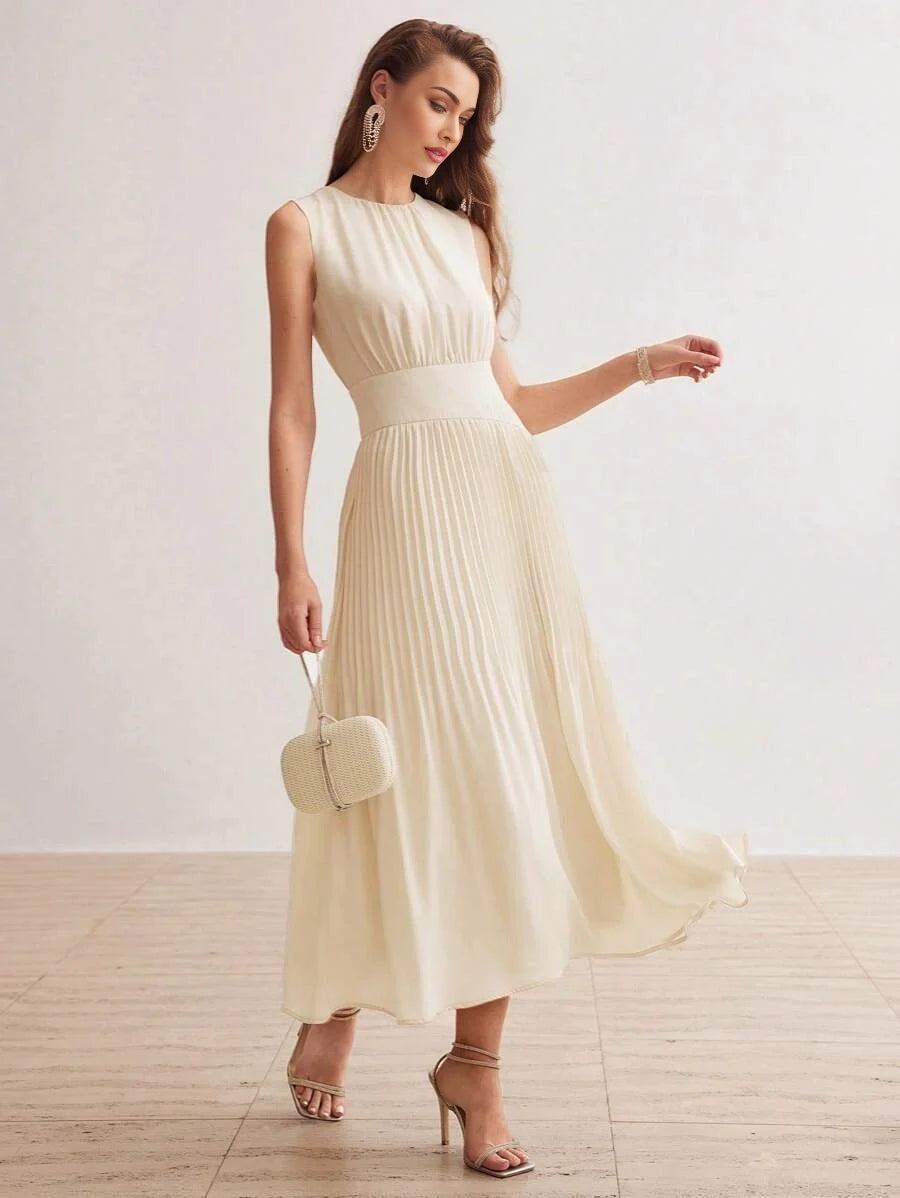 PREMIUM SOLID FOLD PLEATED DRESSSUMMER OUTFITS
