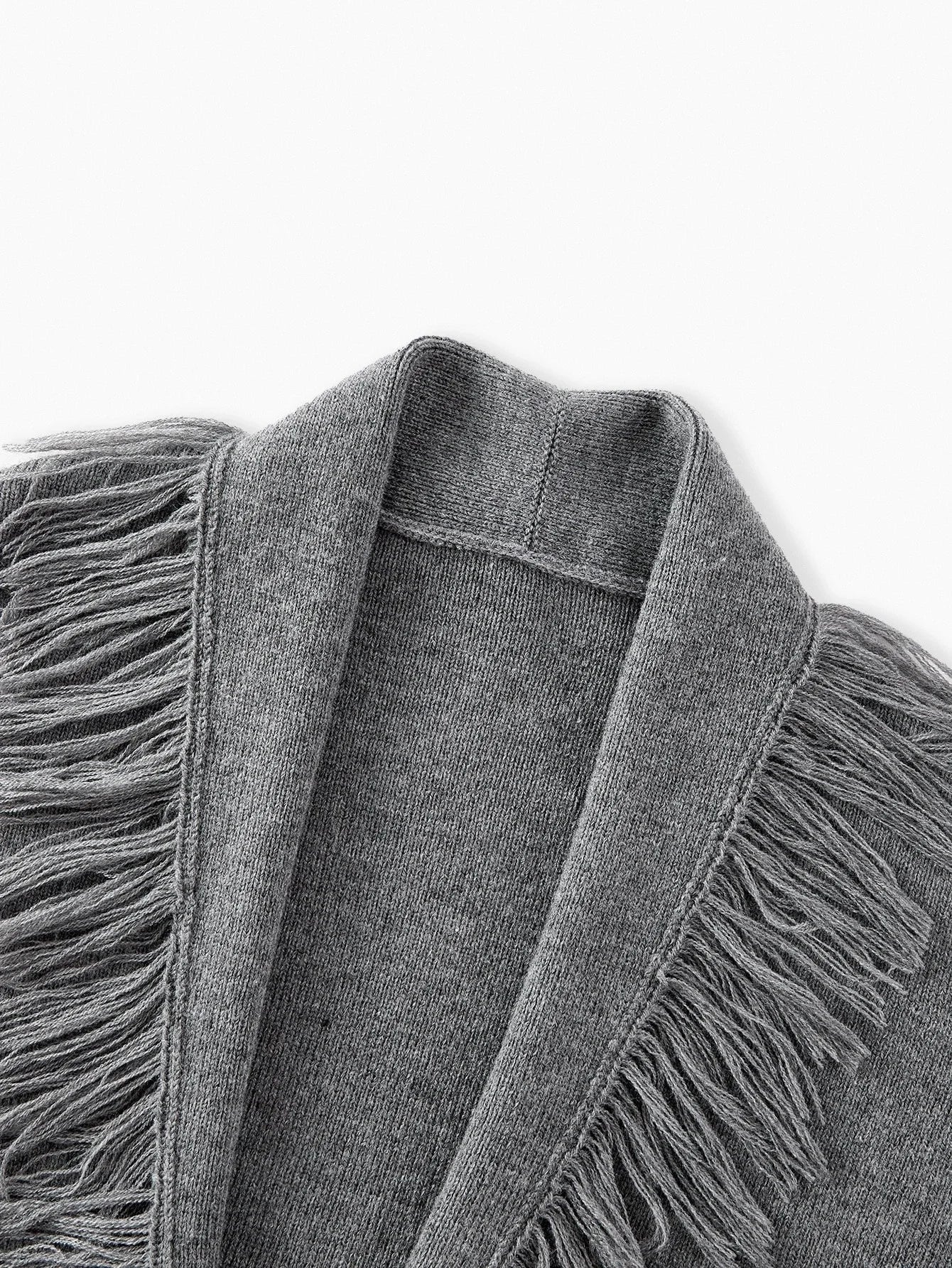 PREMIUM SOLID FRINGE BELTED CARDIGAN FOR AUTUMN amp WINTER