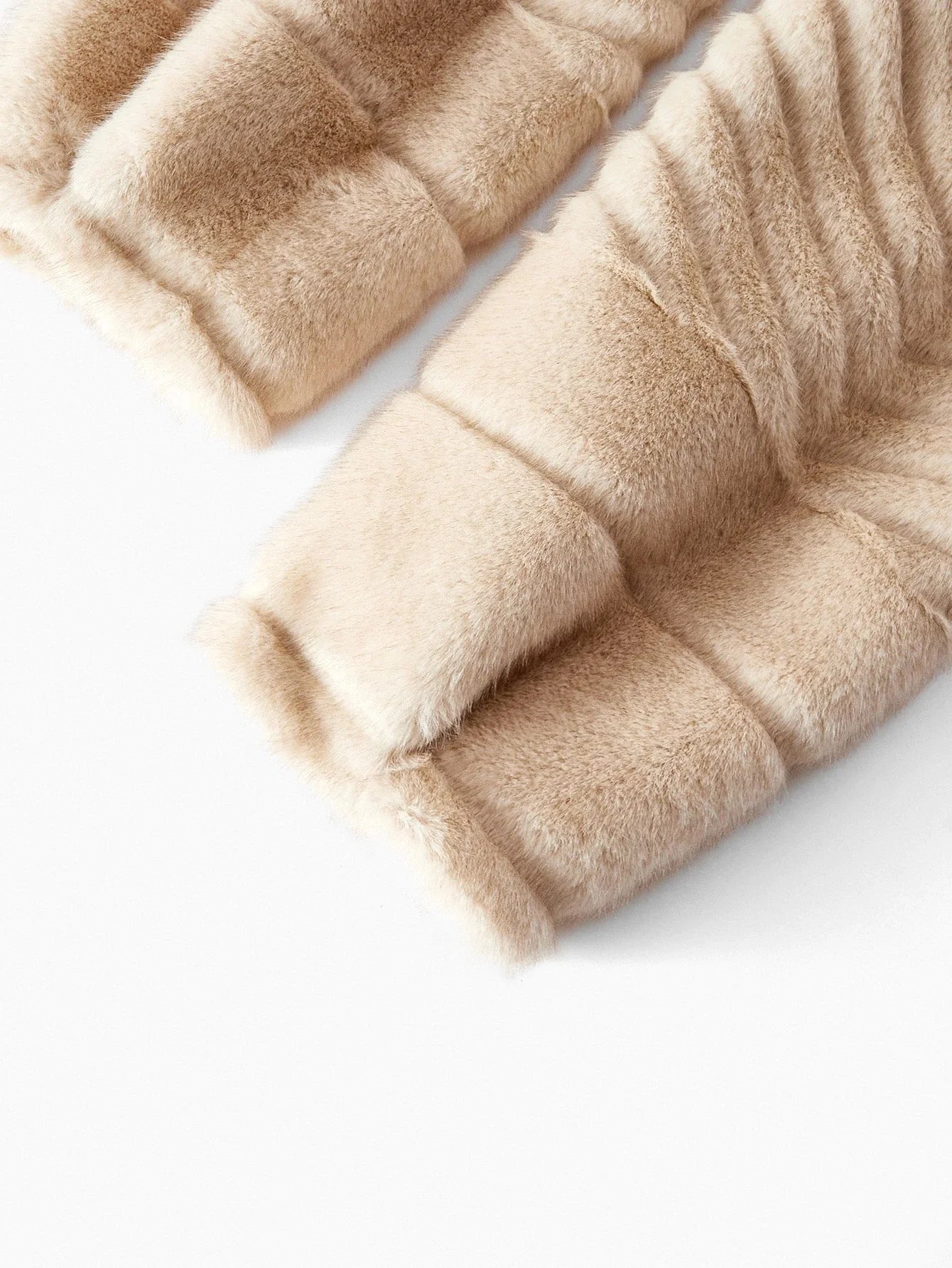 PREMIUM SOLID LAPEL COLLAR FAUX FUR COAT