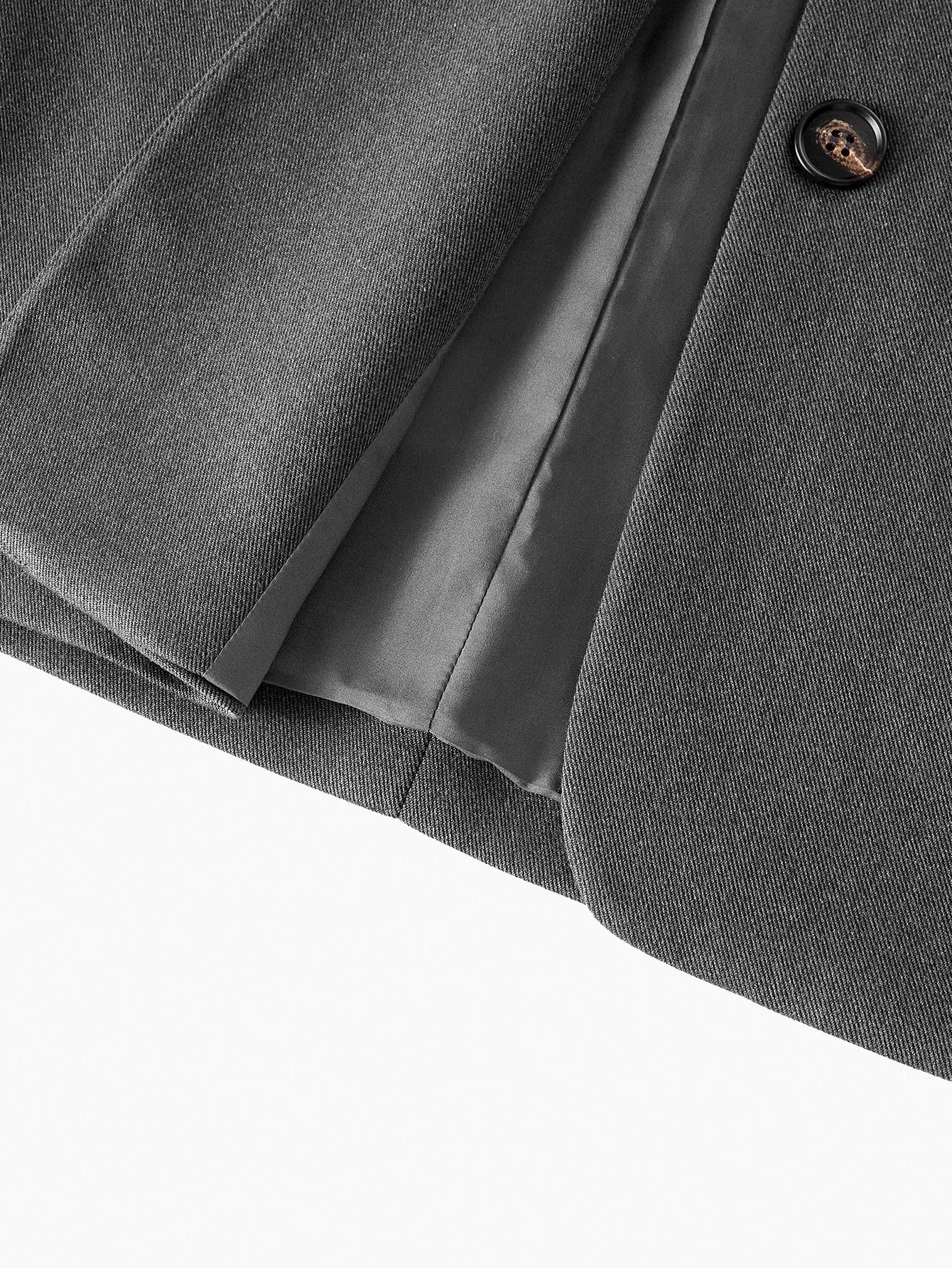 PREMIUM SOLID LAPEL COLLAR SINGLE BREASTED PLACKET FLAP DETAIL BLAZER