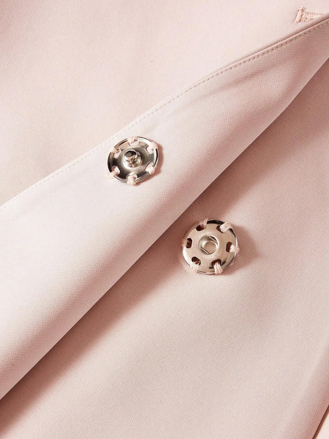 PREMIUM SOLID PEAK COLLAR DOUBLE BREASTED PLACKET PLEATED PANEL DRESSSUMMER OUTFITS