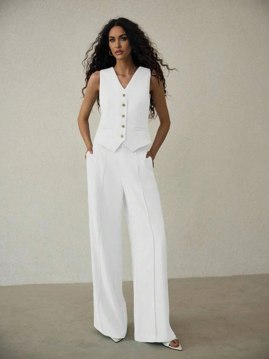 PREMIUM SOLID SINGLE BREASTED PLACKET BLAZER VEST