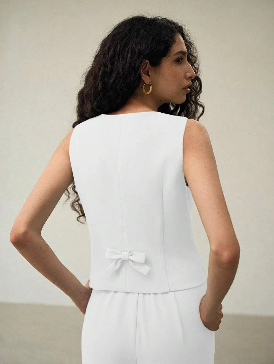 PREMIUM SOLID SINGLE BREASTED PLACKET BLAZER VEST