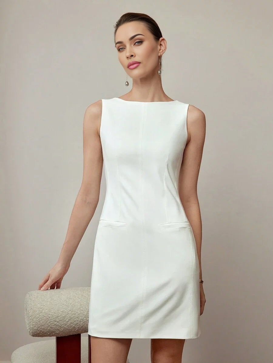 PREMIUM SOLID SLIM FIT MINI DRESS