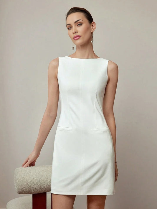 PREMIUM SOLID SLIM FIT MINI DRESS