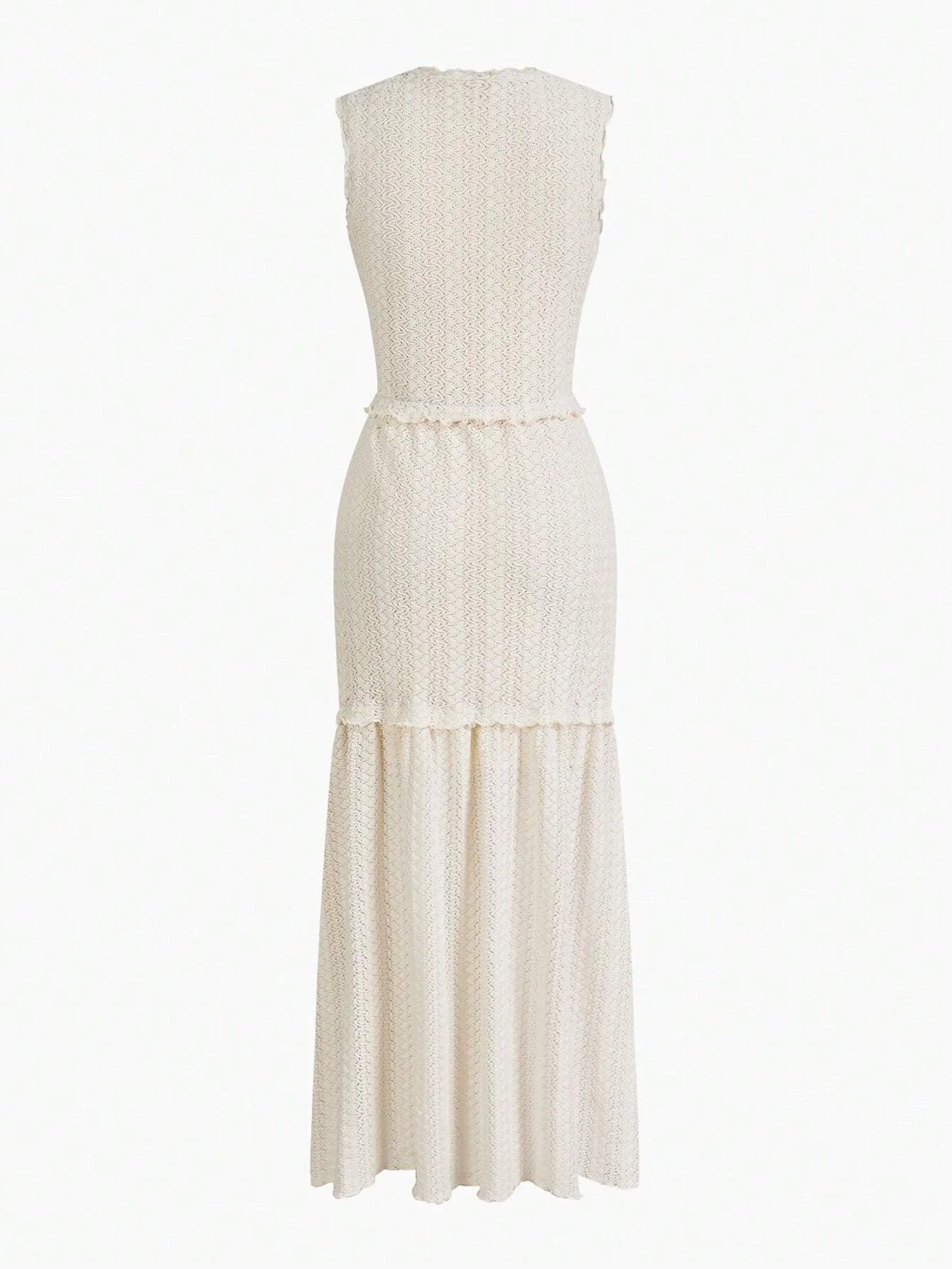 PREMIUM SOLID TEXTURED FRILL TRIM DRESS FOR SUMMERSUMMER OUTFITS
