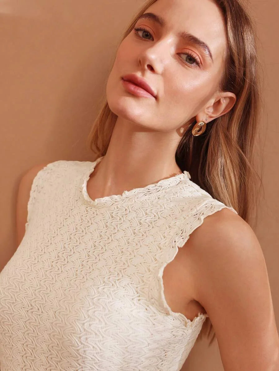 PREMIUM SOLID TEXTURED FRILL TRIM DRESS FOR SUMMERSUMMER OUTFITS