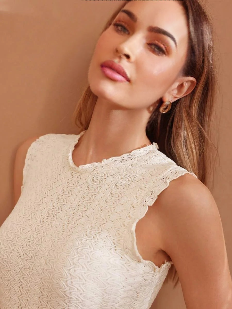 PREMIUM SOLID TEXTURED FRILL TRIM DRESS FOR SUMMERSUMMER OUTFITS