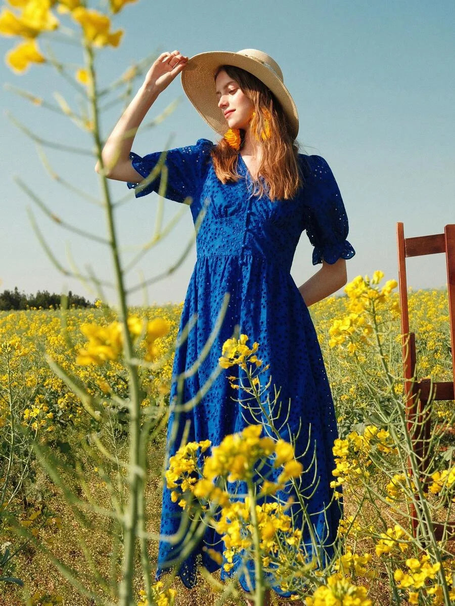 PREMIUM SOLID VNECK FLARE SLEEVE SCHIFFY DRESSSUMMER OUTFITS FOR BEACH VACATION