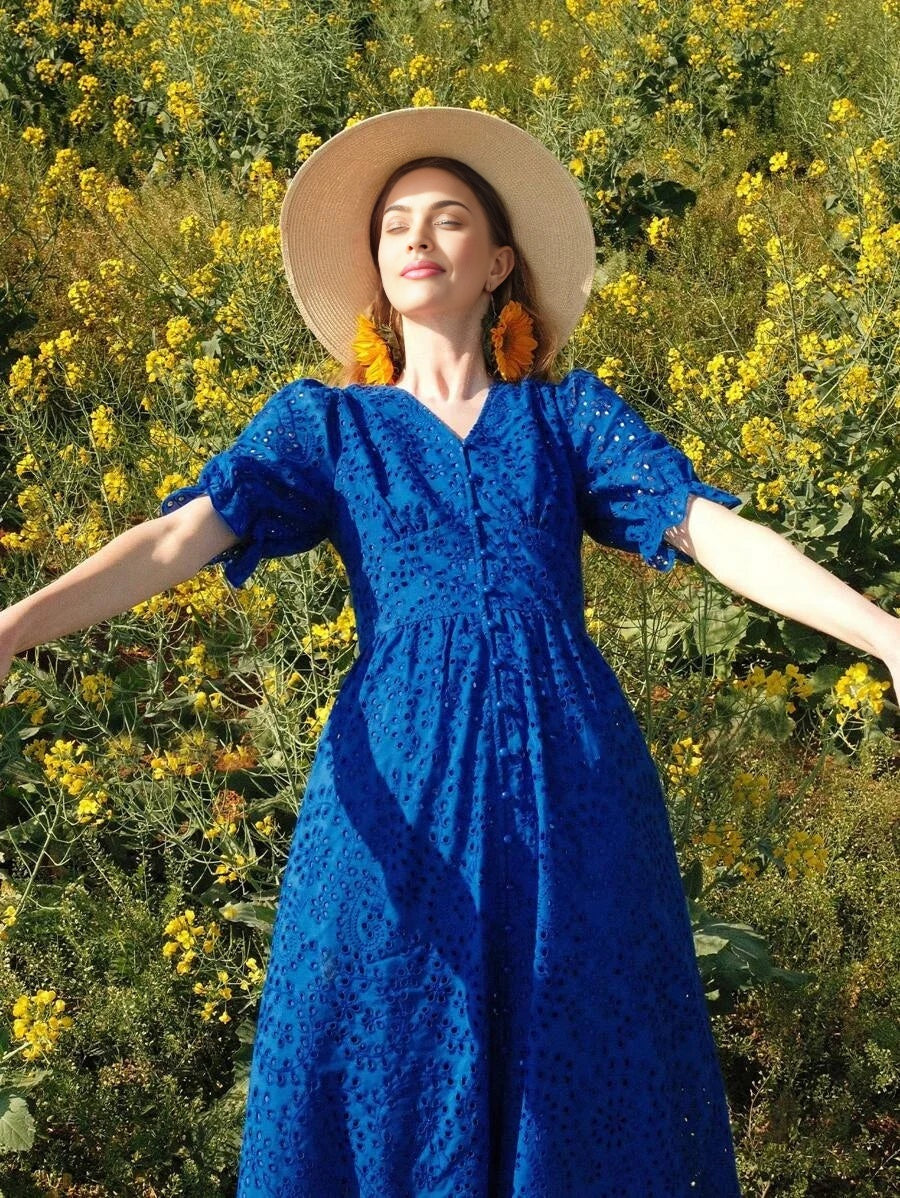 PREMIUM SOLID VNECK FLARE SLEEVE SCHIFFY DRESSSUMMER OUTFITS FOR BEACH VACATION