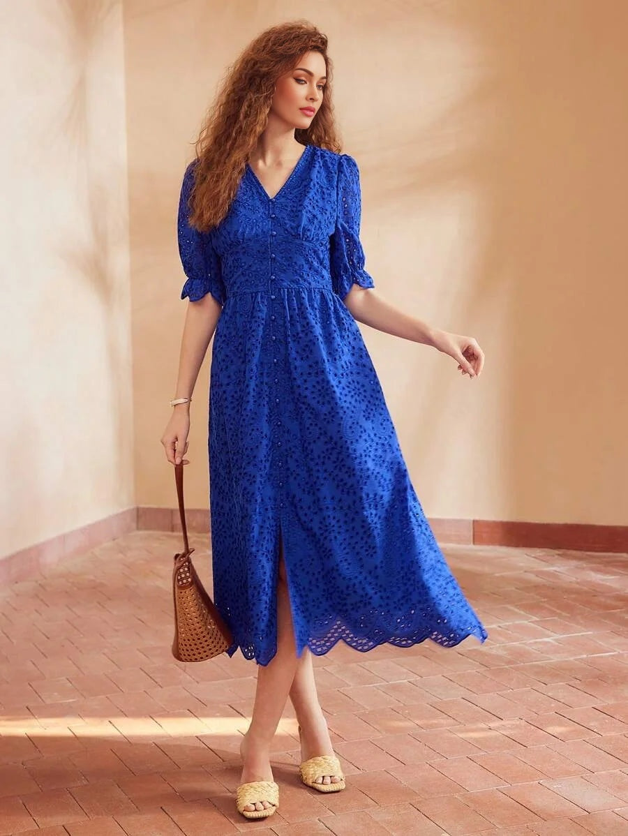 PREMIUM SOLID VNECK FLARE SLEEVE SCHIFFY DRESSSUMMER OUTFITS FOR BEACH VACATION