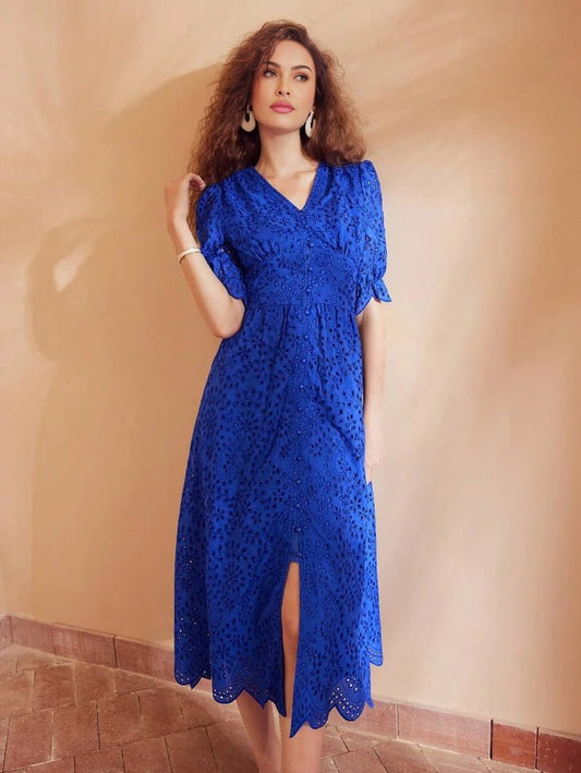 PREMIUM SOLID VNECK FLARE SLEEVE SCHIFFY DRESSSUMMER OUTFITS FOR BEACH VACATION