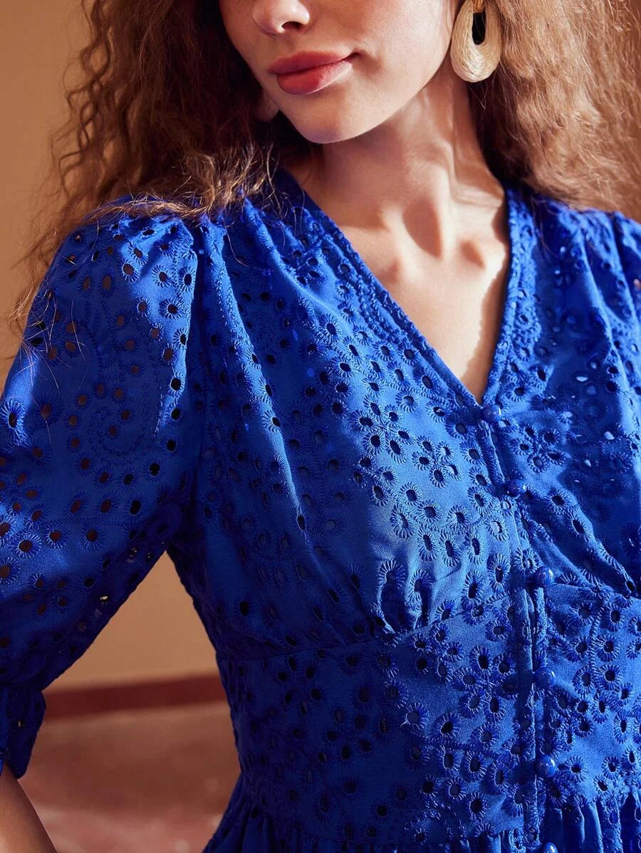 PREMIUM SOLID VNECK FLARE SLEEVE SCHIFFY DRESSSUMMER OUTFITS FOR BEACH VACATION