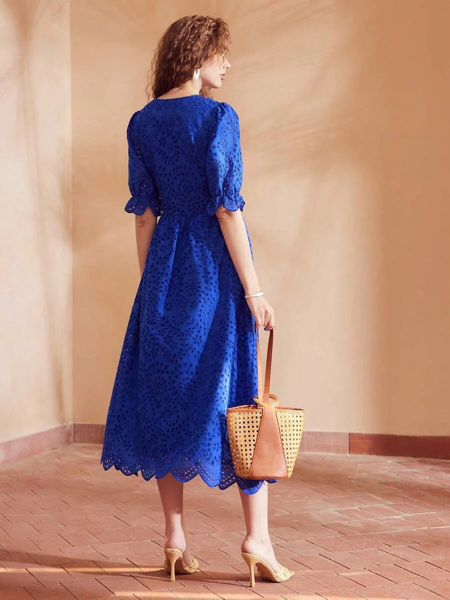 PREMIUM SOLID VNECK FLARE SLEEVE SCHIFFY DRESSSUMMER OUTFITS FOR BEACH VACATION