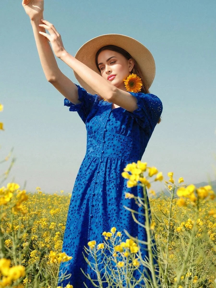 PREMIUM SOLID VNECK FLARE SLEEVE SCHIFFY DRESSSUMMER OUTFITS FOR BEACH VACATION