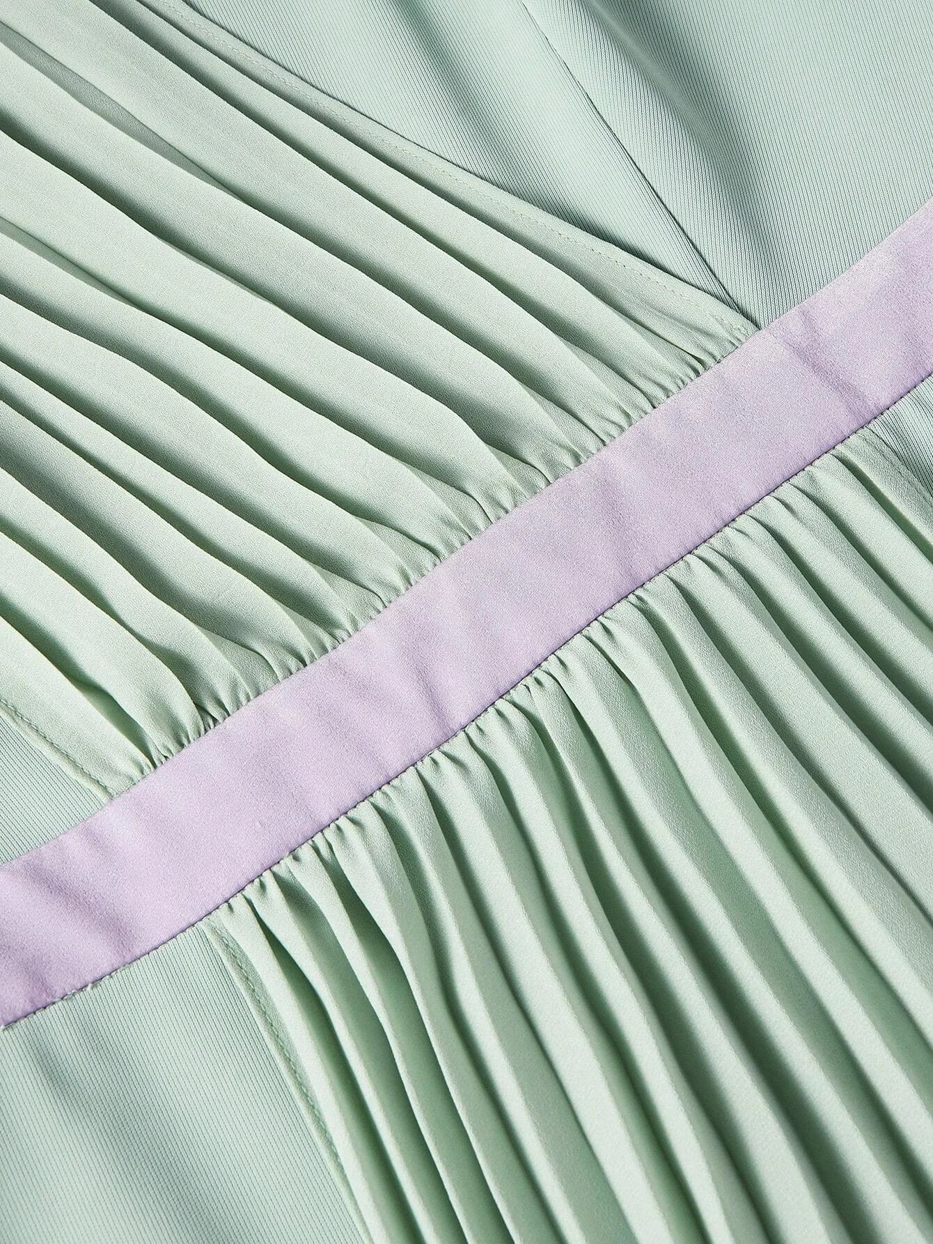 PREMIUM SOLID VNECK RUFFLE ARMHOLE FOLD PLEATED DRESSSUMMER OUTFITS