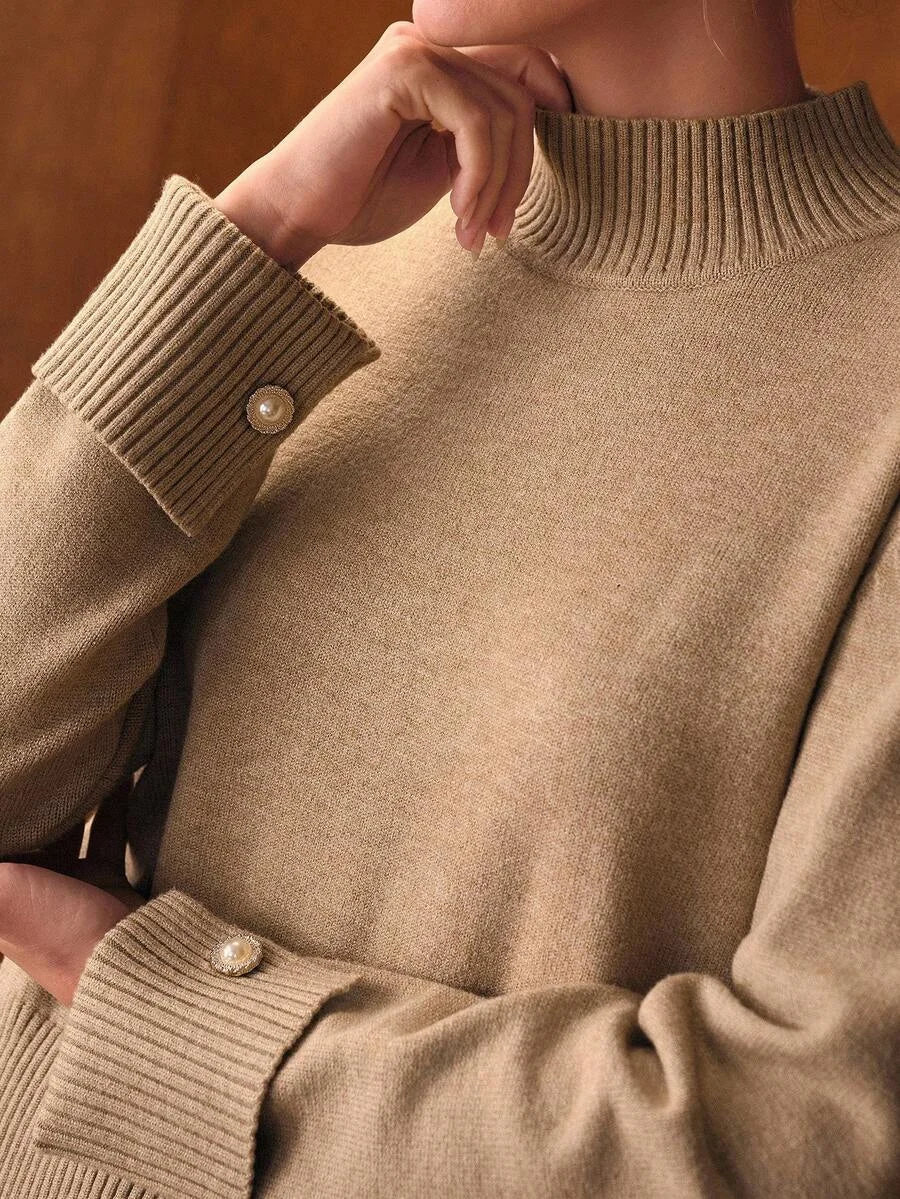 PREMIUM SPLIT STAND COLLAR TOP amp DRAWSTRING WAIST PANTS SWEATER COORD