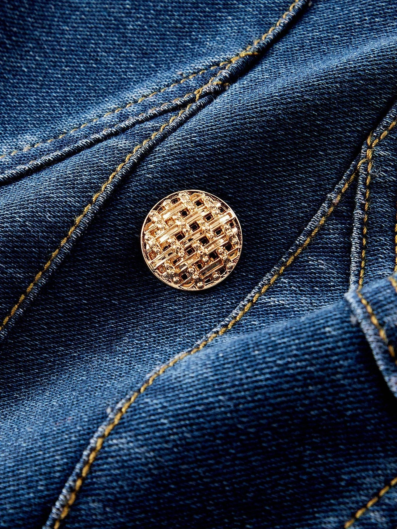 PREMIUM SQUARE NECK SPLIT HEM BUCKLE BELTED 2 IN 1 DENIM DRESS