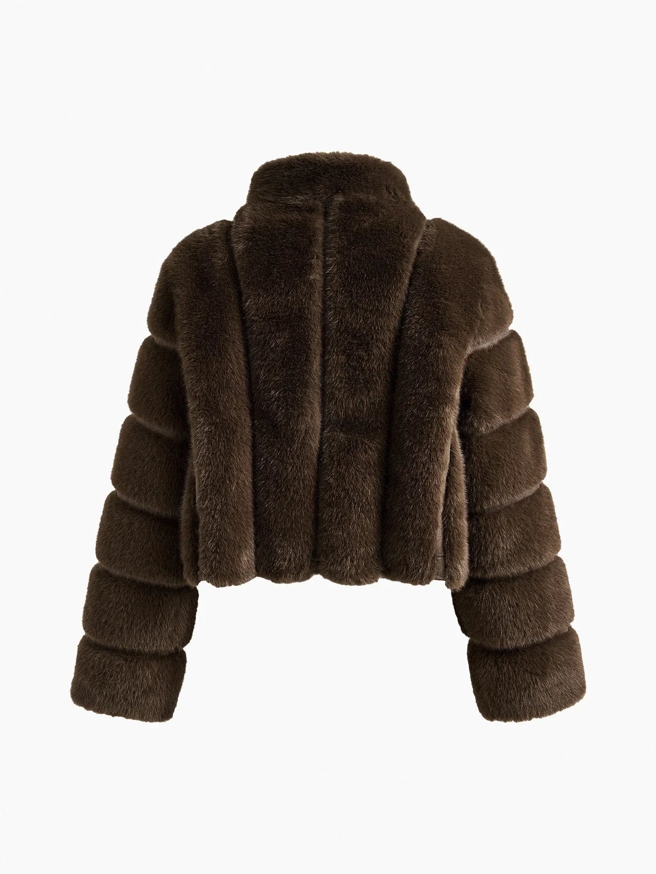PREMIUM STAND COLLAR FAUX FUR COAT FALL WINTER
