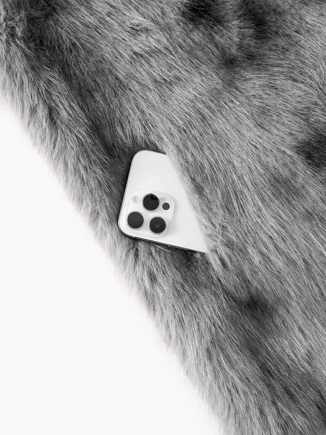 PREMIUM STANDER COLLAR FAUX FUR COAT FALL WINTER